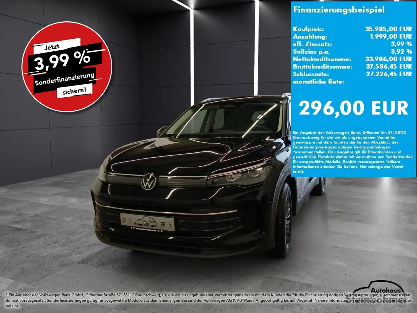 Volkswagen Tiguan Life 2.0 TDI DSG LED Plus NAV AHK ACC Navi Schwarz - 1