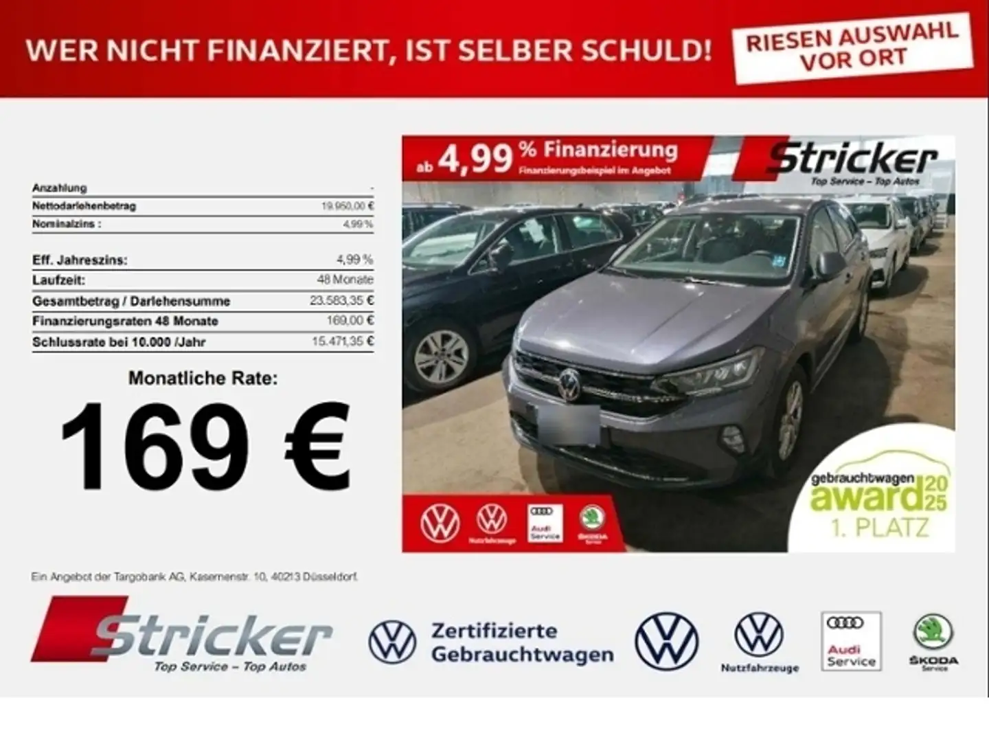 Volkswagen Taigo Life 1.0TSI 169,-ohne Anzahlung Navi ACC Grau - 1