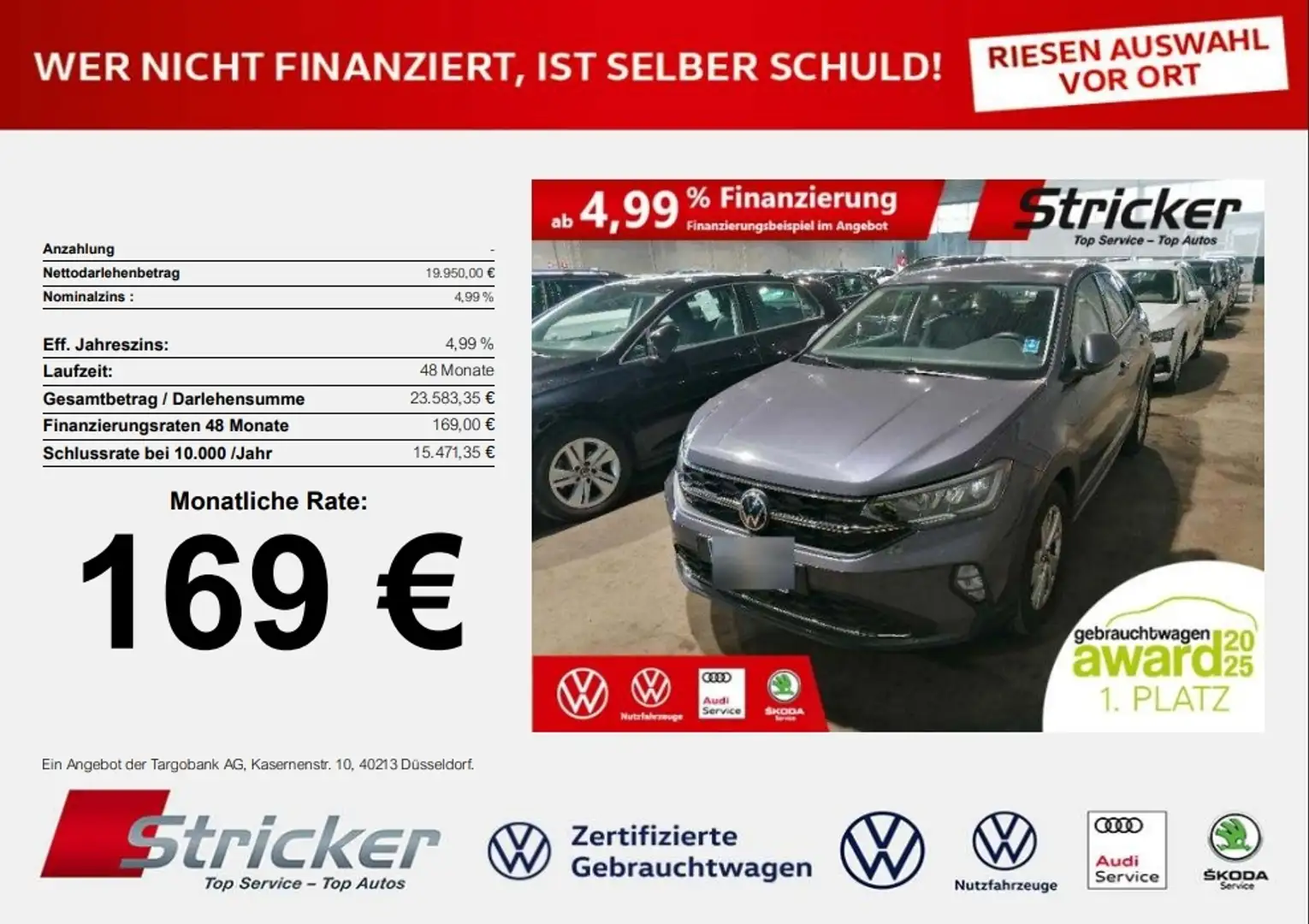 Volkswagen Taigo Life 1.0TSI 169,-ohne Anzahlung Navi ACC Grau - 2