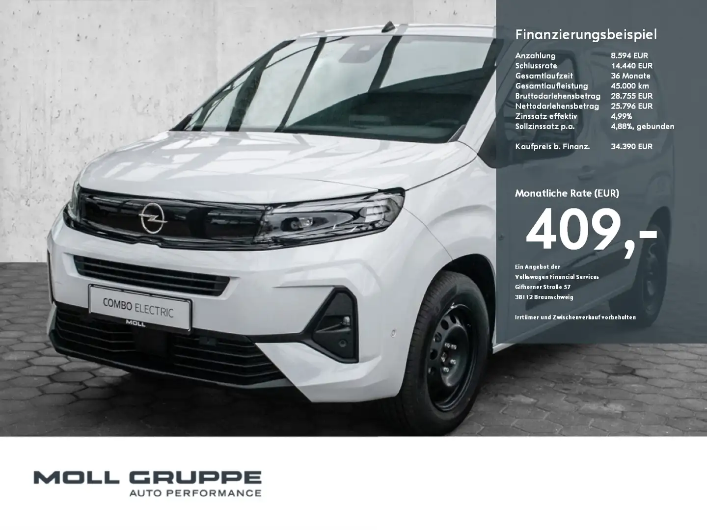 Opel Combo e Cargo 100kw *RFK*BT*NAV* Weiß - 1