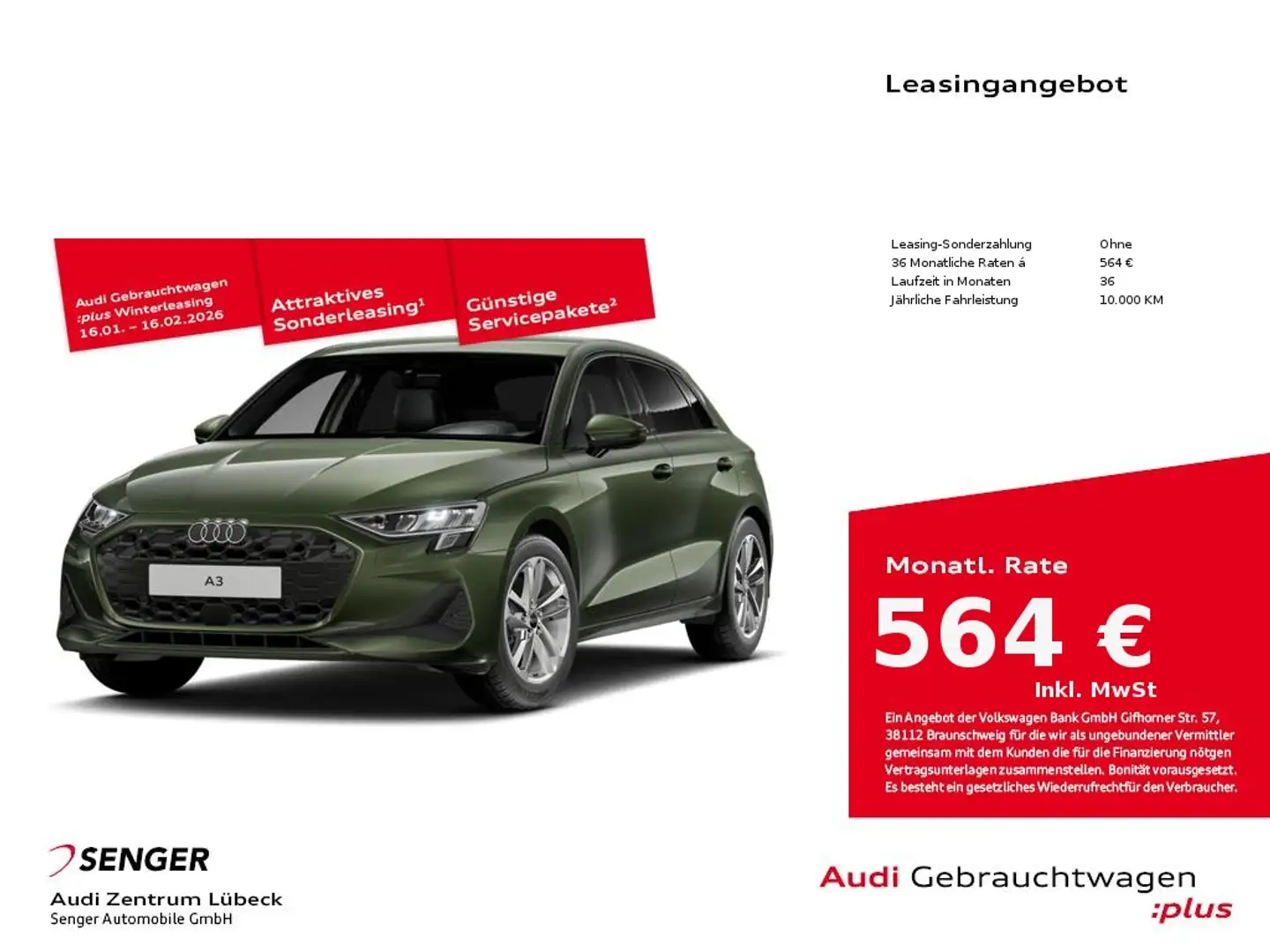 Audi A3 30 TFSI Nav Kamera Virtual SHZ Grün - 1