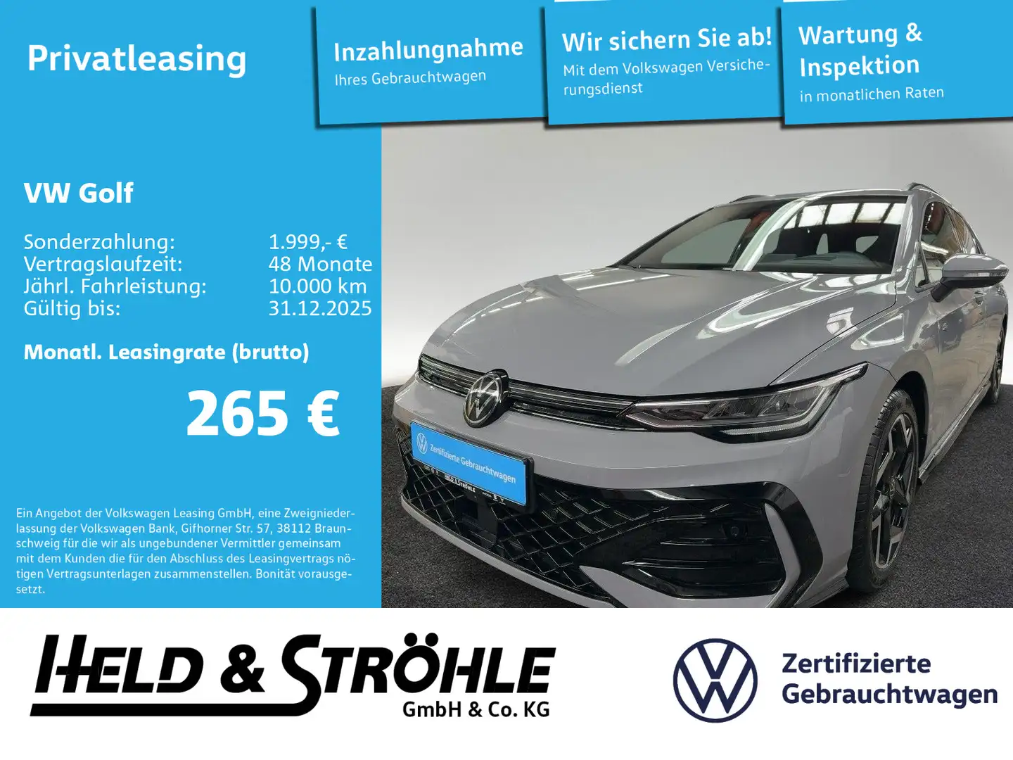 Volkswagen Golf Variant Golf Var. R-LINE 1.5 TSI LED NAV AHK 360° HuD Grau - 1