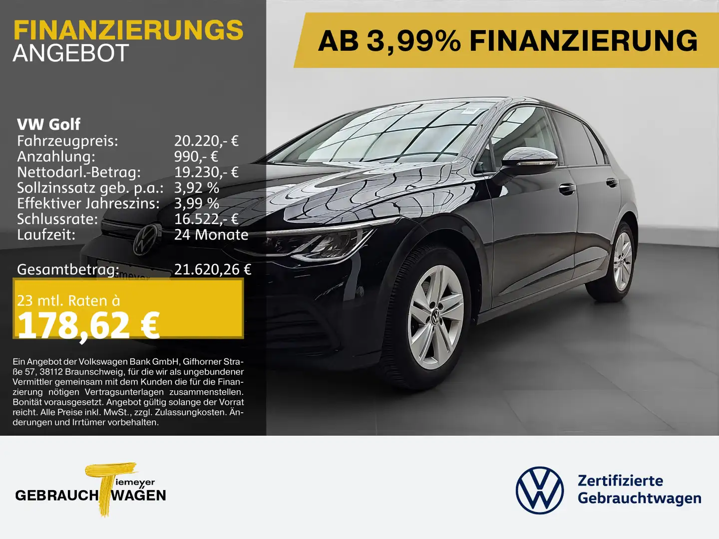 Volkswagen Golf 1.5 TSI LIFE ST.HEIZ NAVI ASSIST APP-CON Schwarz - 1