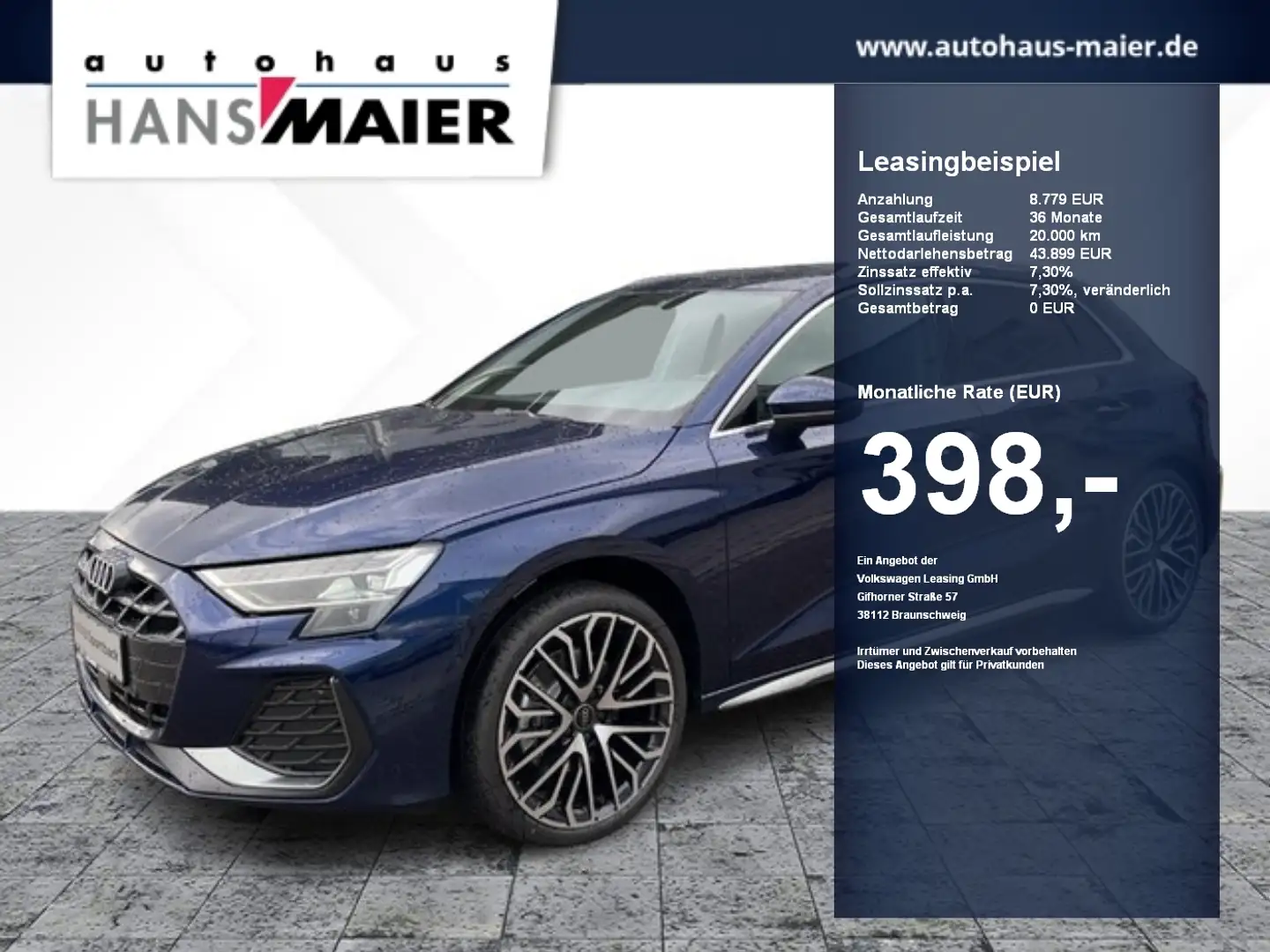 Audi A3 Sportback TFSI S line S tronic AHK Navi Grijs - 1