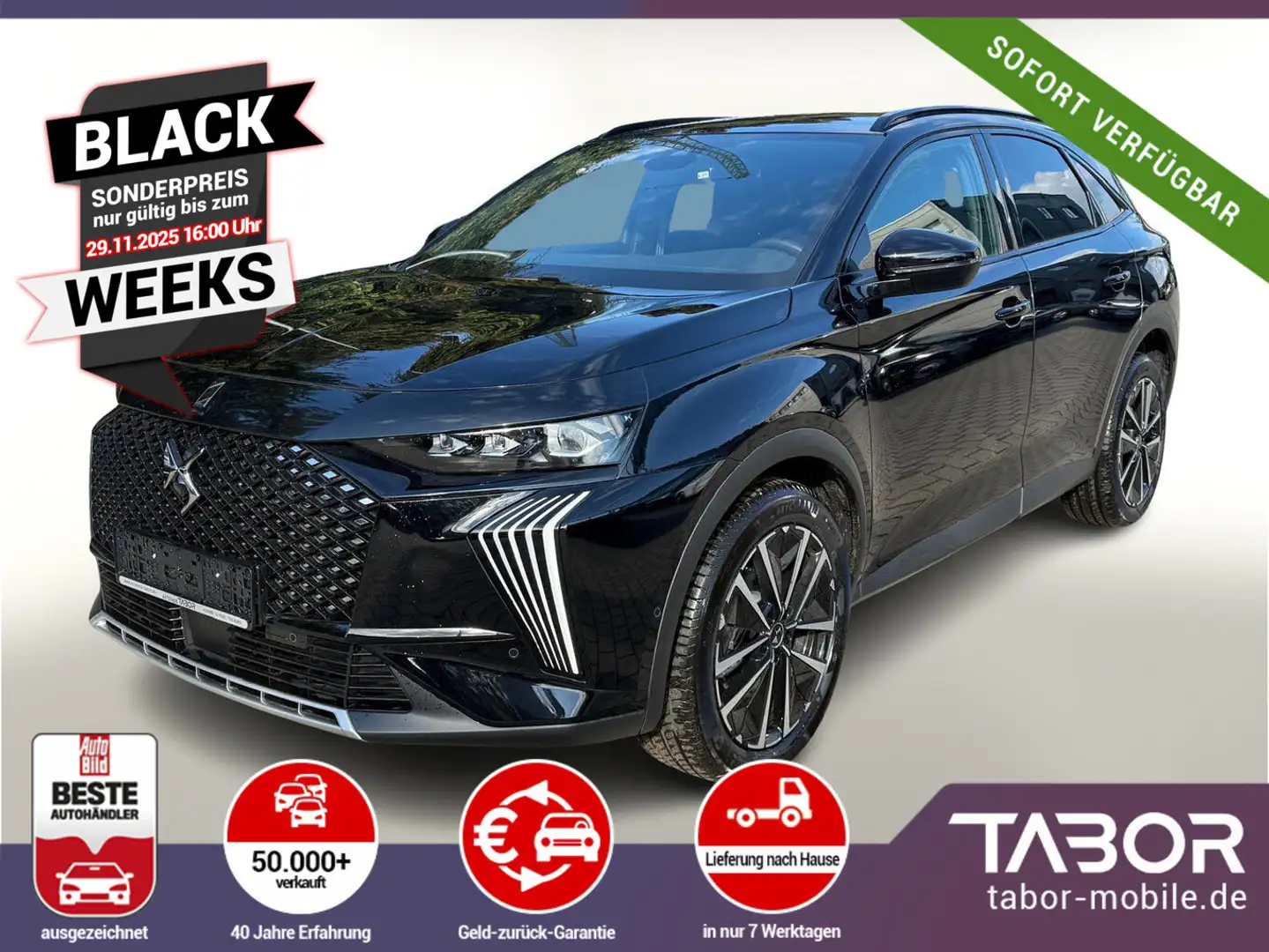 DS Automobiles DS 7 Crossback 130 EAT8 Pallas LED Nav Keyl Kam SHZ UVP-38%* Noir - 1