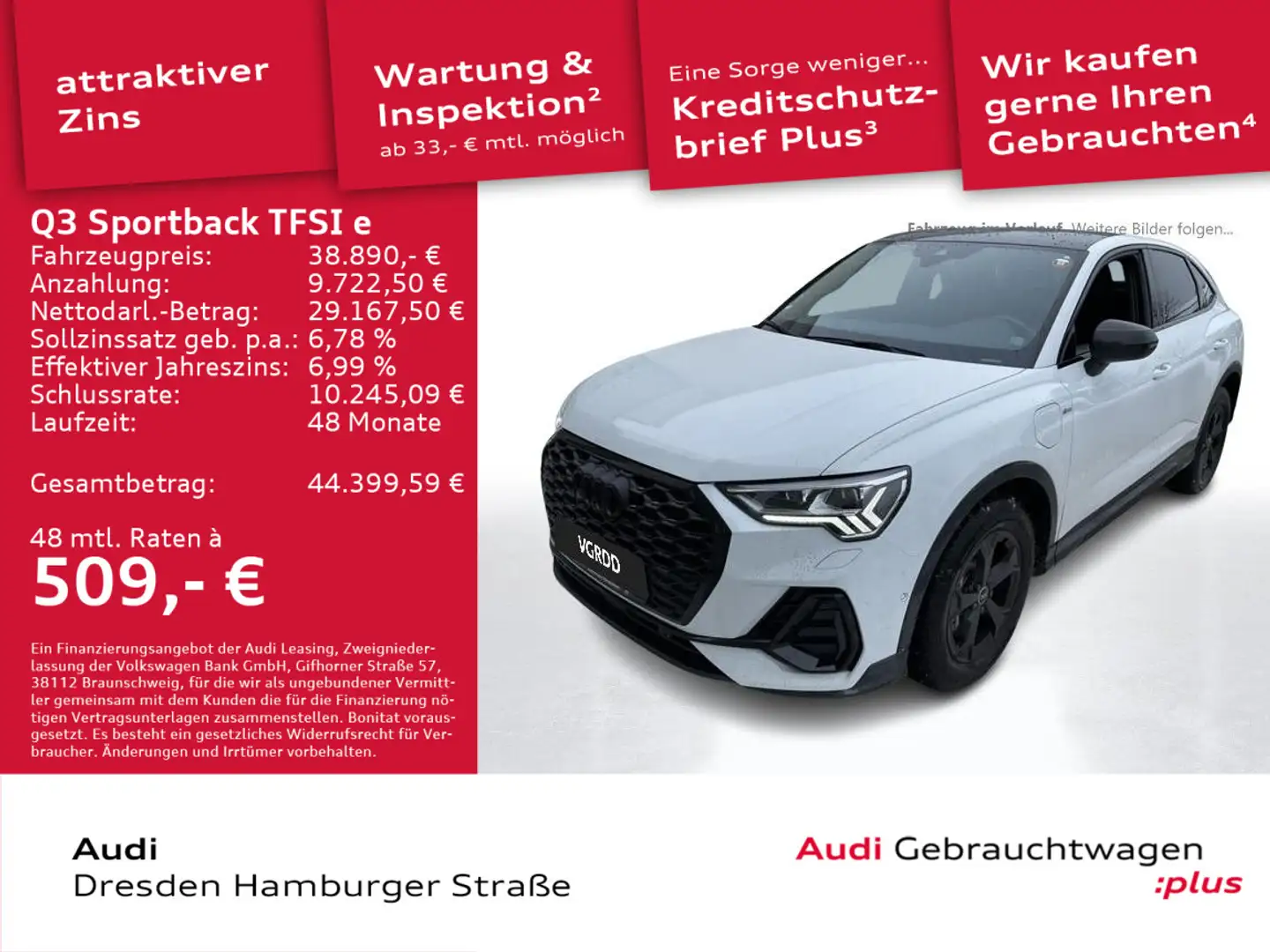 Audi Q3 S line 45 S tronic Pano Weiß - 1