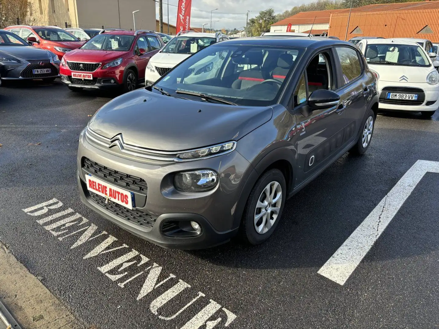 Citroen C3 Citroën III PureTech 82ch Graphic S&S E6.d Gris - 2