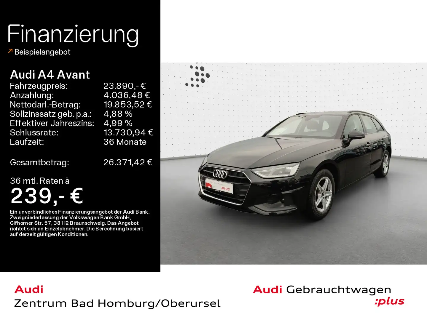 Audi A4 30 TDI*Navi*Alu*PDC*Audi Connect*Sitzhe Schwarz - 1