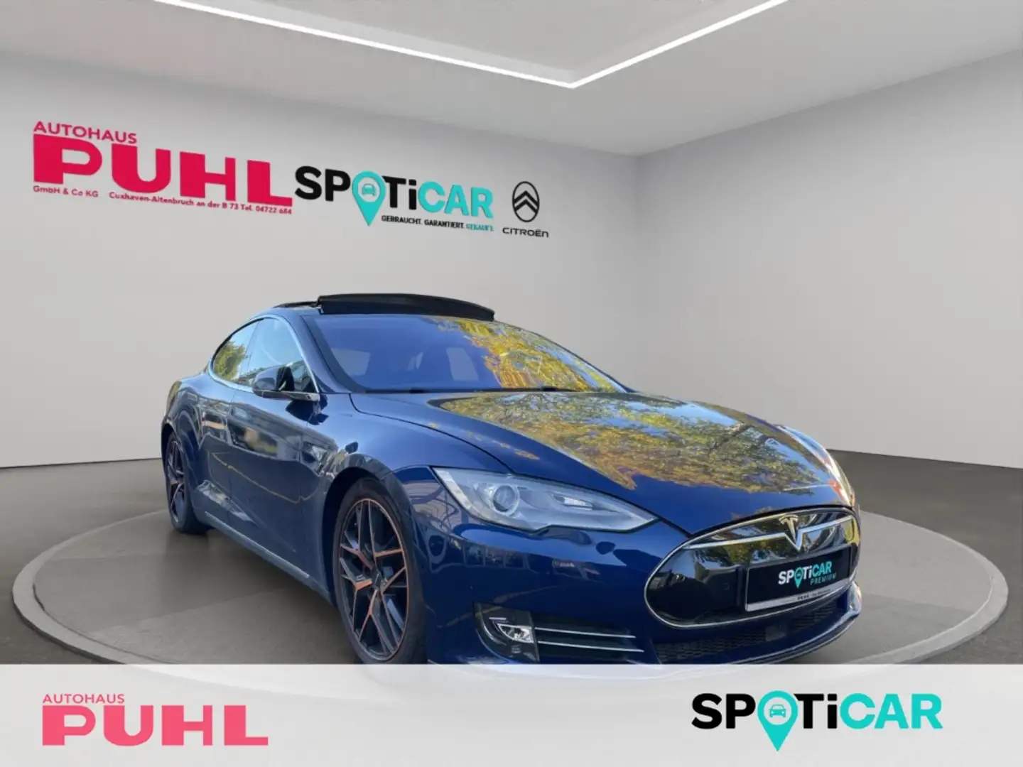 Tesla Model S Panorama e-Sitze SHZ Parklenkass. Spurwechselassis Blau - 1