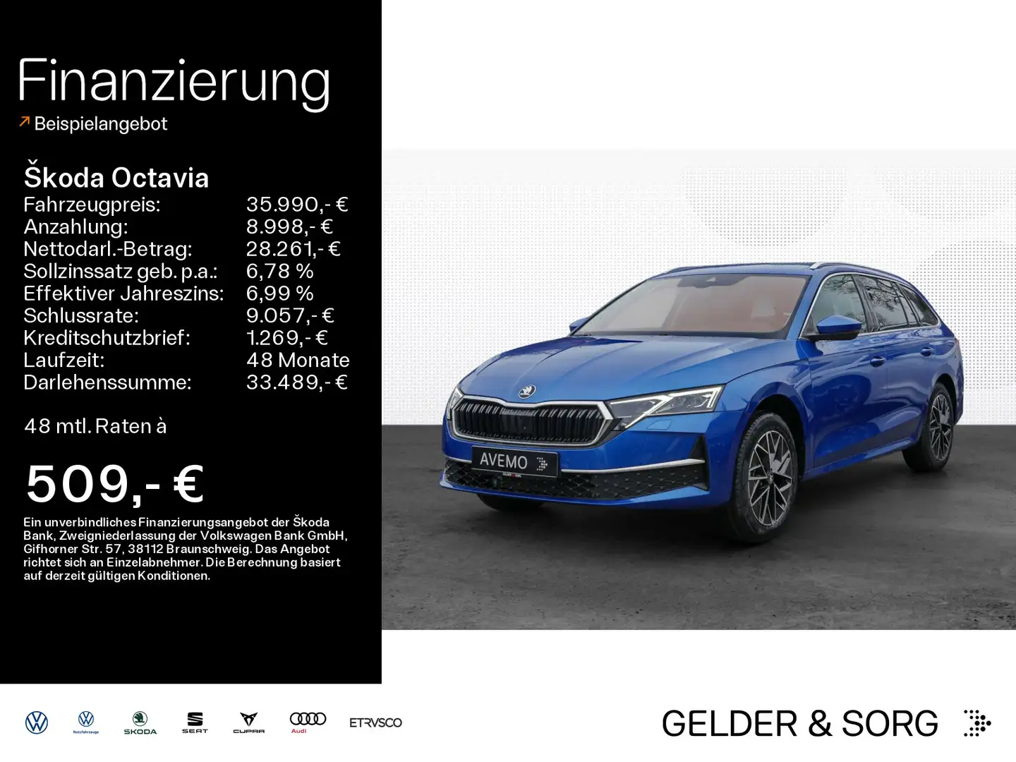 Skoda Octavia Combi TOUR 2.0 TDI DSG|AHK|HUD|MFK|NAVI Bleu - 1