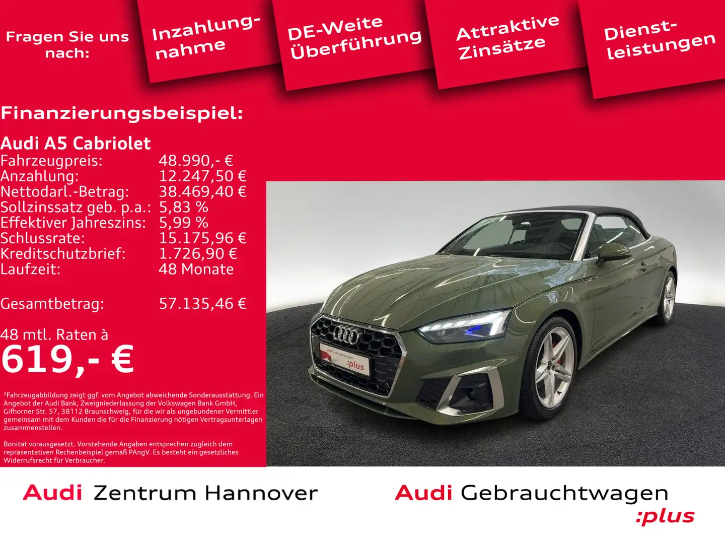 Audi A5 40 TDI S line Grün - 1