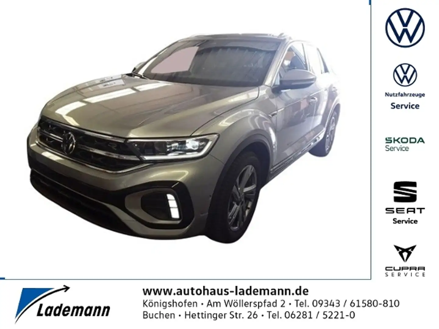 Volkswagen T-Roc 1.0 TSI R-Line LED+NAVI+AHK+KAMERA+ACC+SHZ Silber - 1