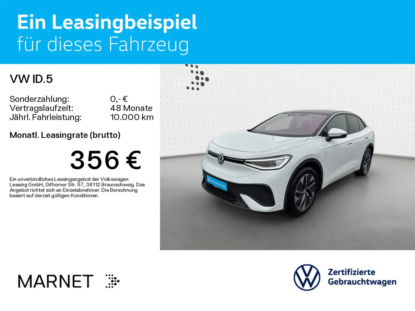Volkswagen ID.5 Pure*55 kWh*Navi*Wärmepumpe*Pano*IQ-Light*K Weiß - 2