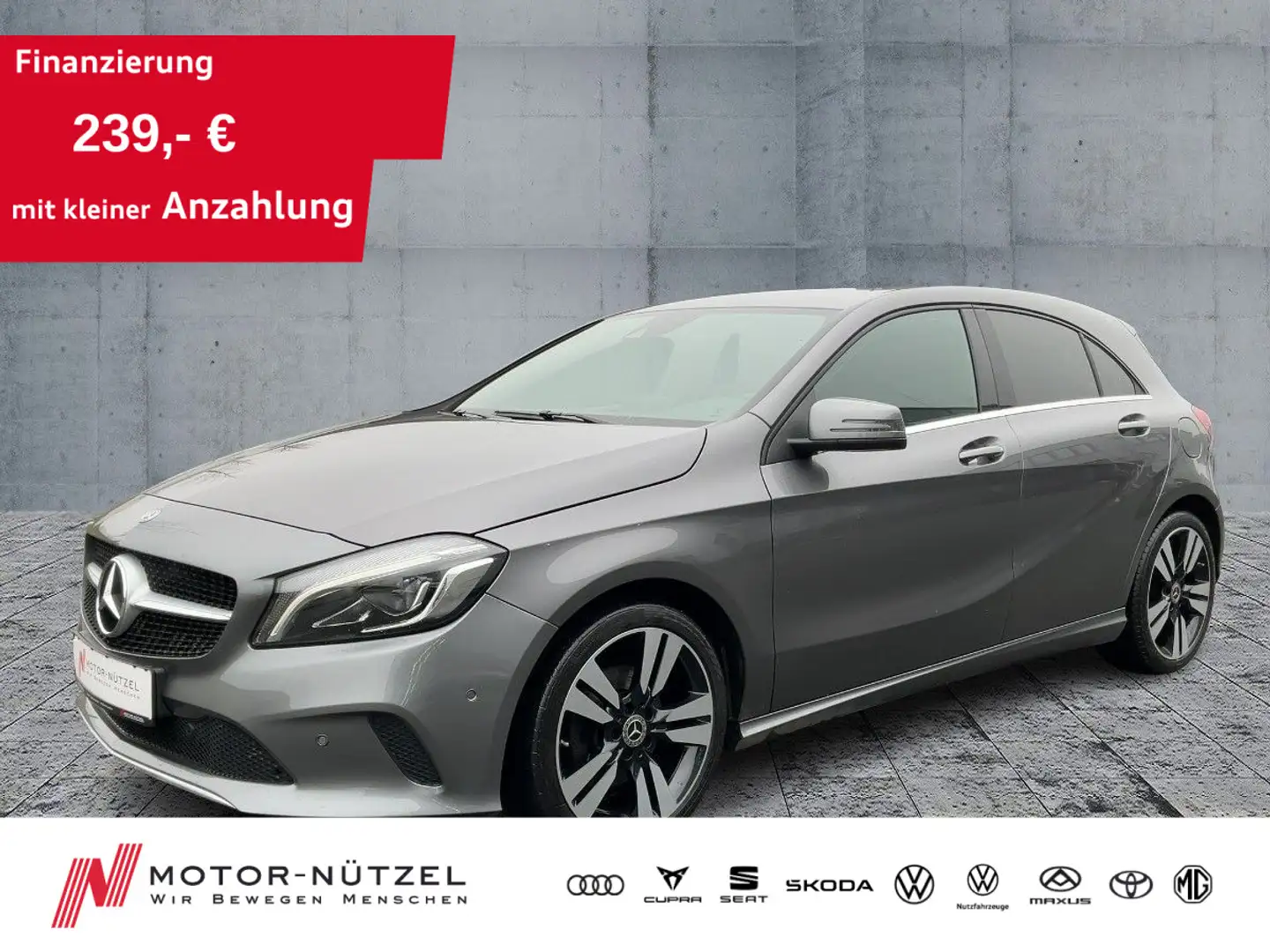 Mercedes-Benz A 180 1.6 URBAN LED+RFK+SHZ+GRA+MFA+PLA+LM 18" Grau - 1