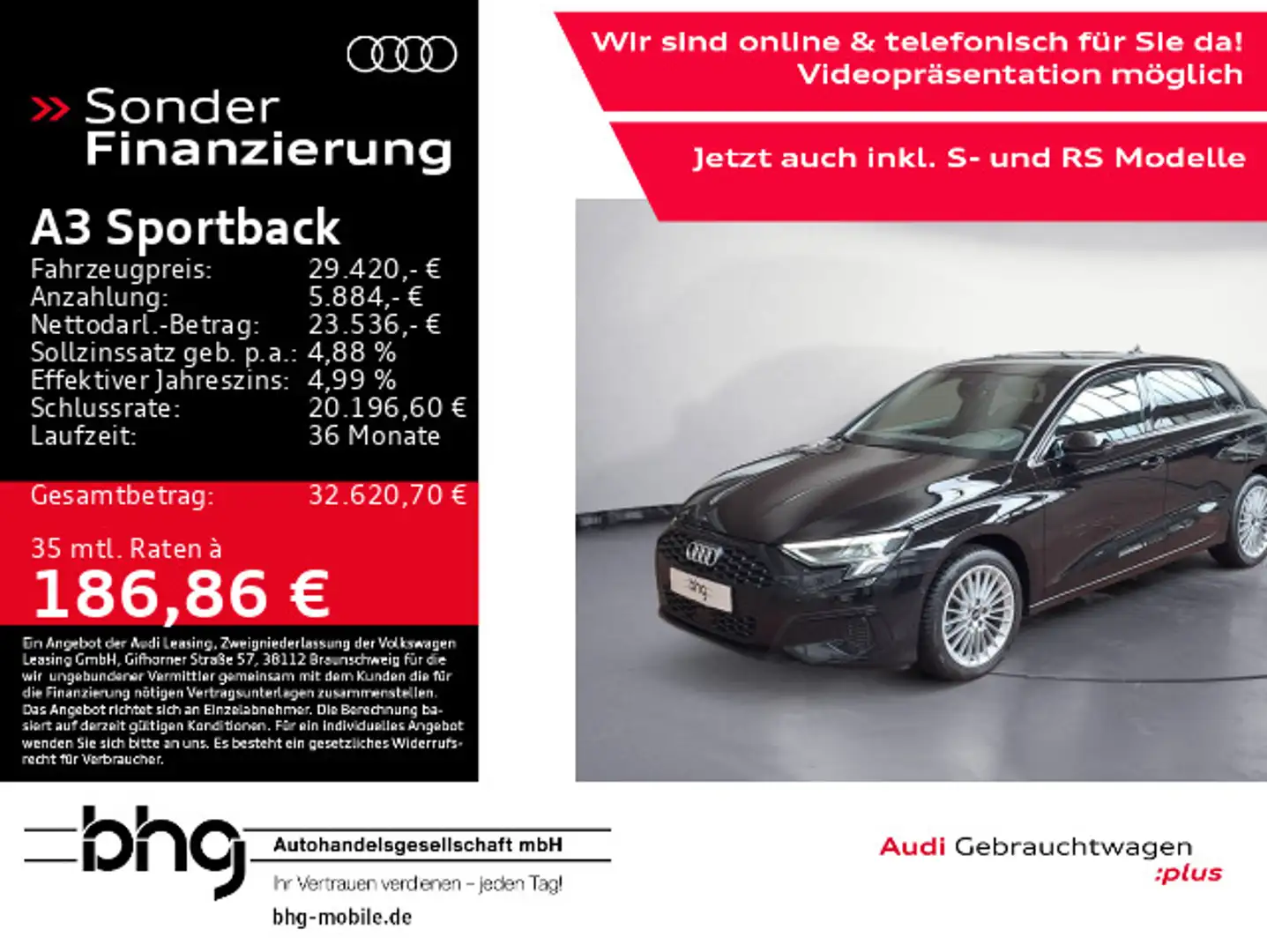 Audi A3 35 TFSI #S-TRONIC #NAVI #LEDER #LED Schwarz - 1