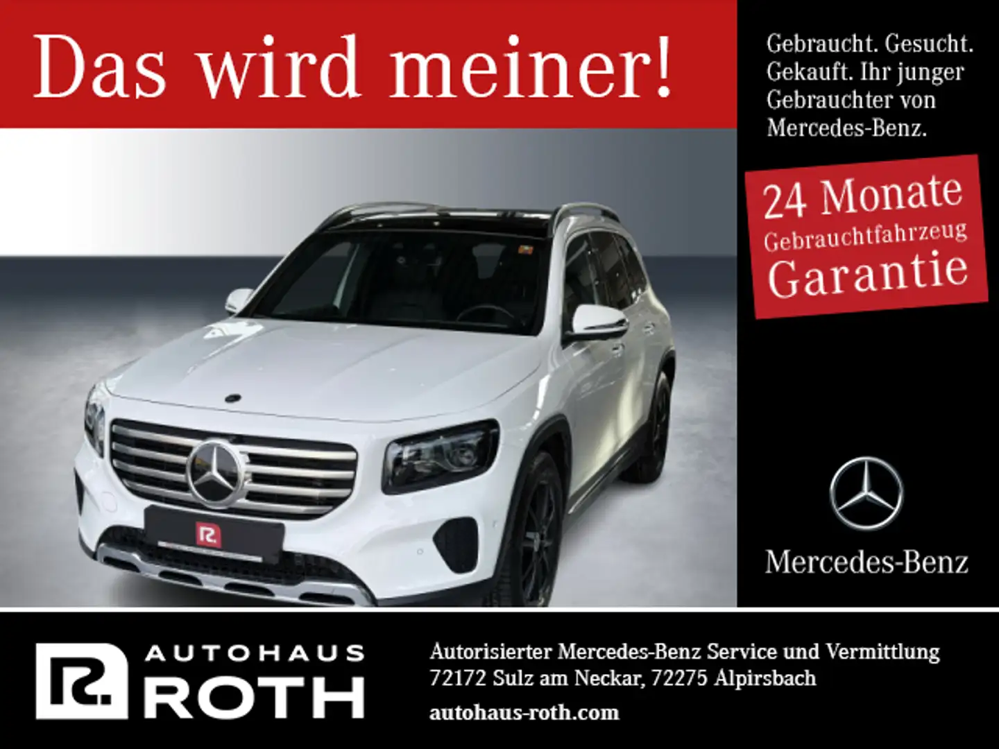 Mercedes-Benz GLB 220 GLB 220 d 4M AHK Distronic P-Dach MBeam 7 Sitze Weiß - 1