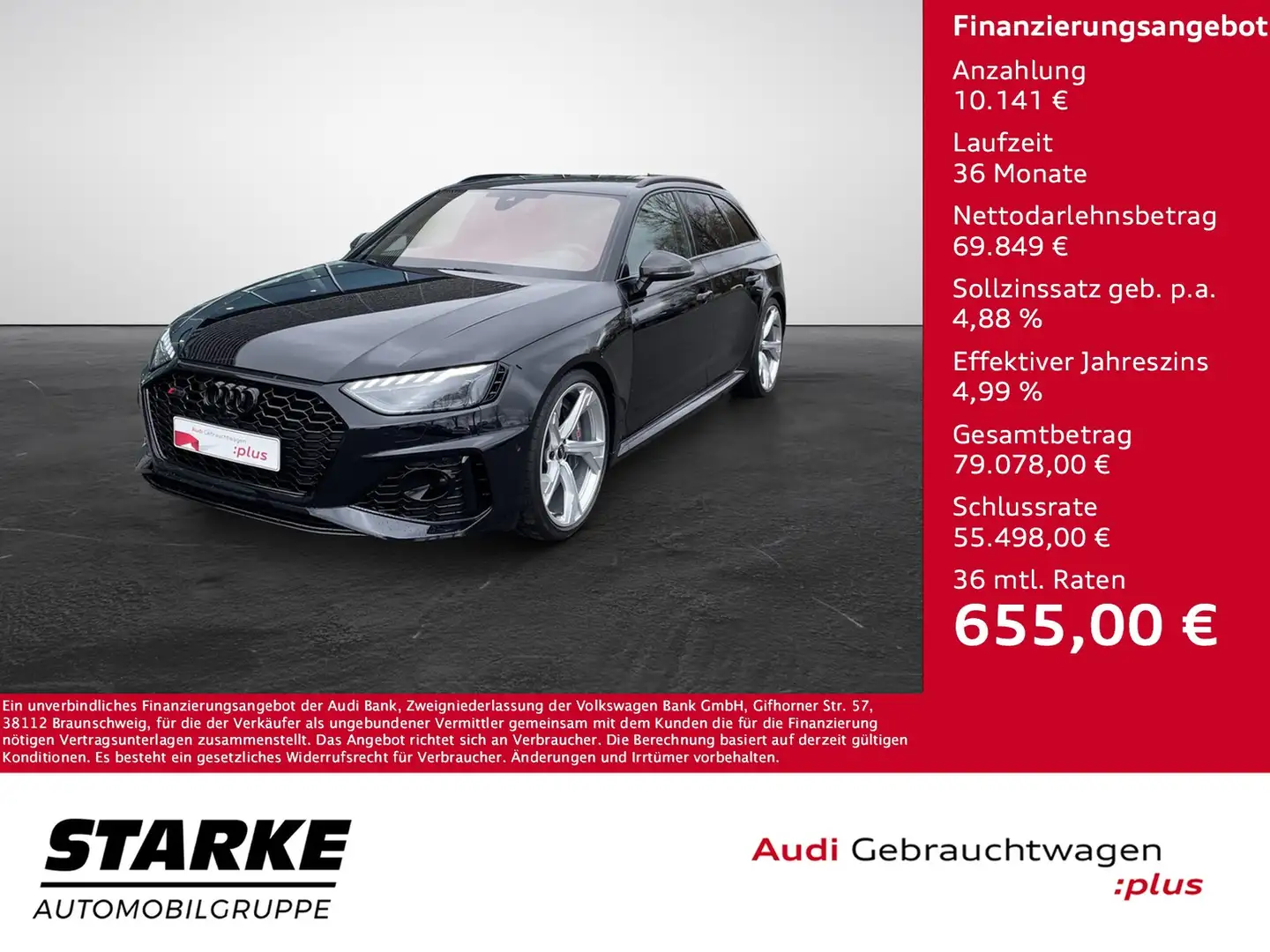 Audi RS4 Avant 2.9 TFSI tiptronic quattro Schwarz - 1