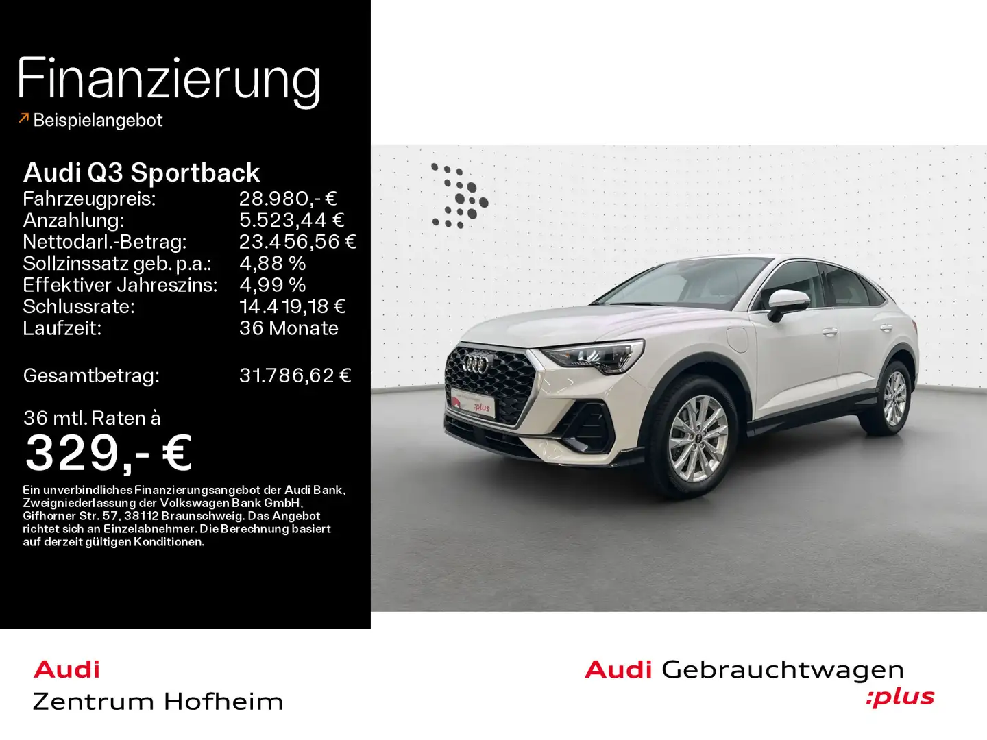 Audi Q3 45 TFSIe S tro*LED*Virtual*Navi+*Sp Weiß - 1