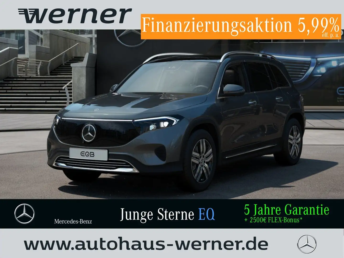Mercedes-Benz EQB 300 4M PROG-ADV+ PANO AHK FAP 360°MEMO SOUND Gris - 1