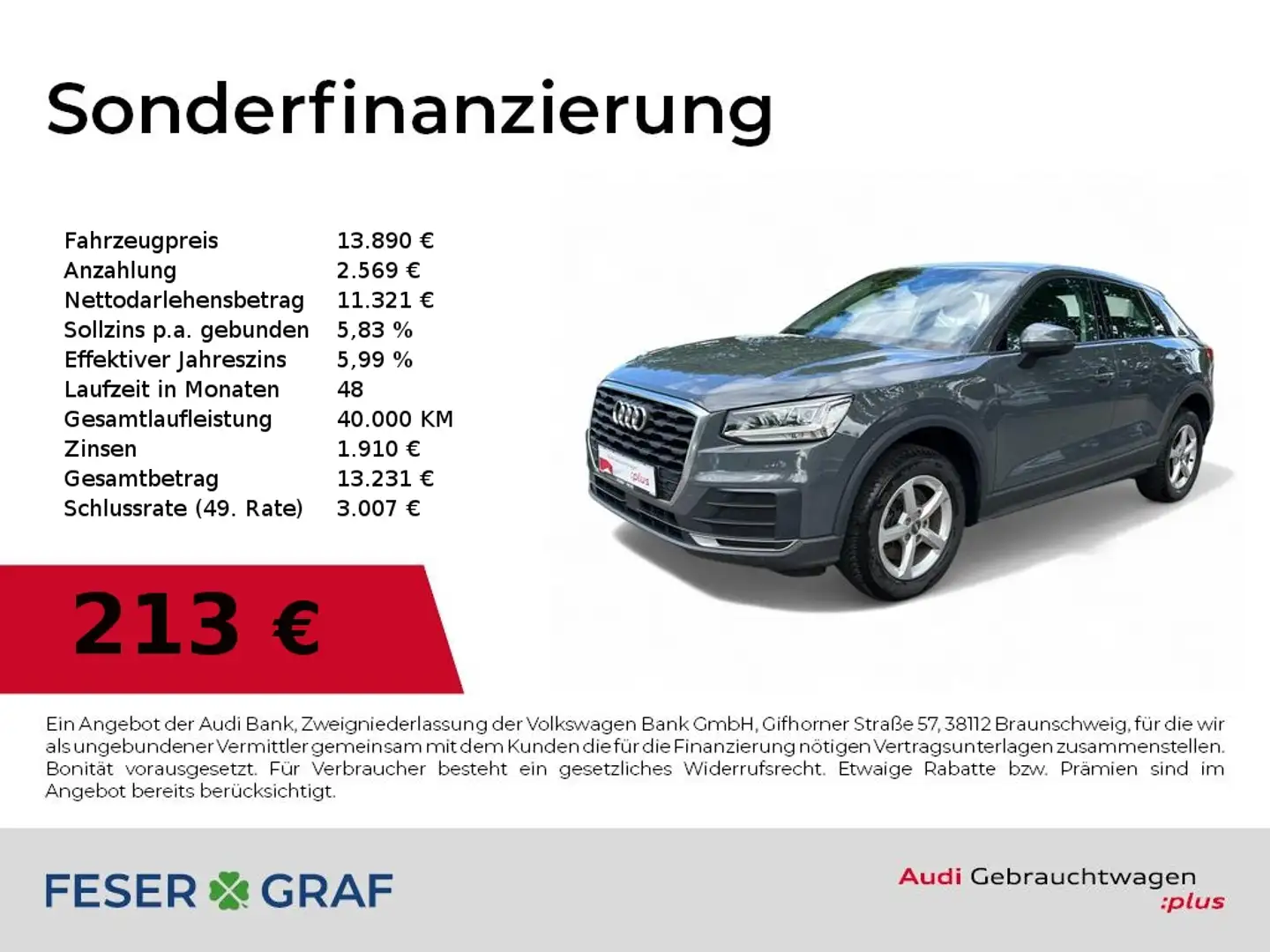 Audi Q2 1.0 TFSI basis ultra CarPlay/SHZ/LED/PDC Grijs - 1