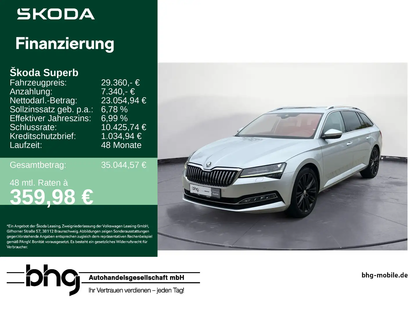 Skoda Superb Combi 2.0 TDI DSG Premium Edition Navi Silber - 1
