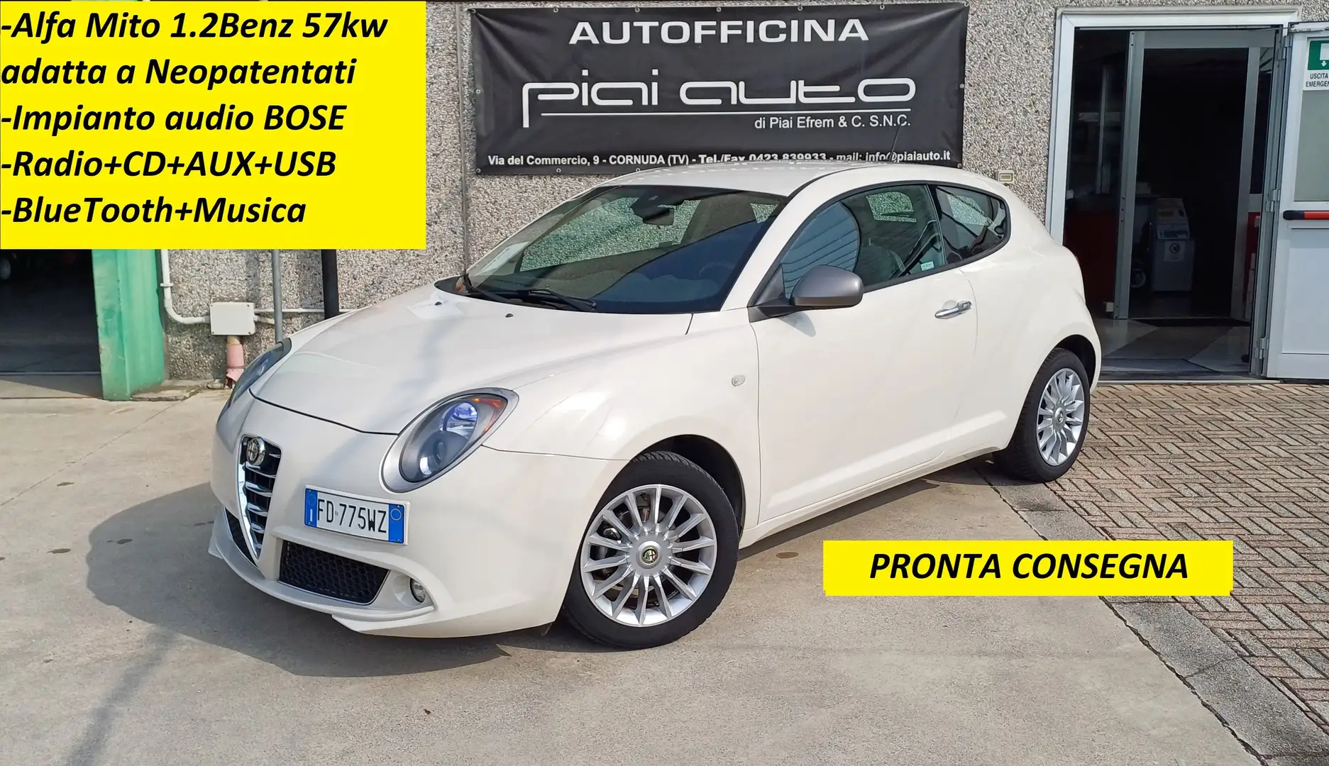 Alfa Romeo MiTo 1.4 Progression 78cv E6 OK NEOPATENTATI BOSE Blanc - 1
