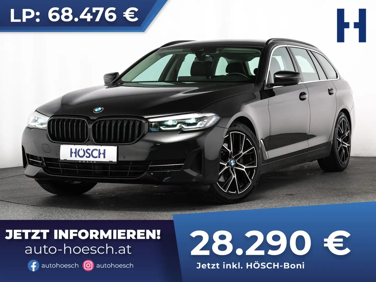 BMW 520 i Touring Aut. LEDER LIVE PROF TOP-SCHNÄPPCHEN Schwarz - 1