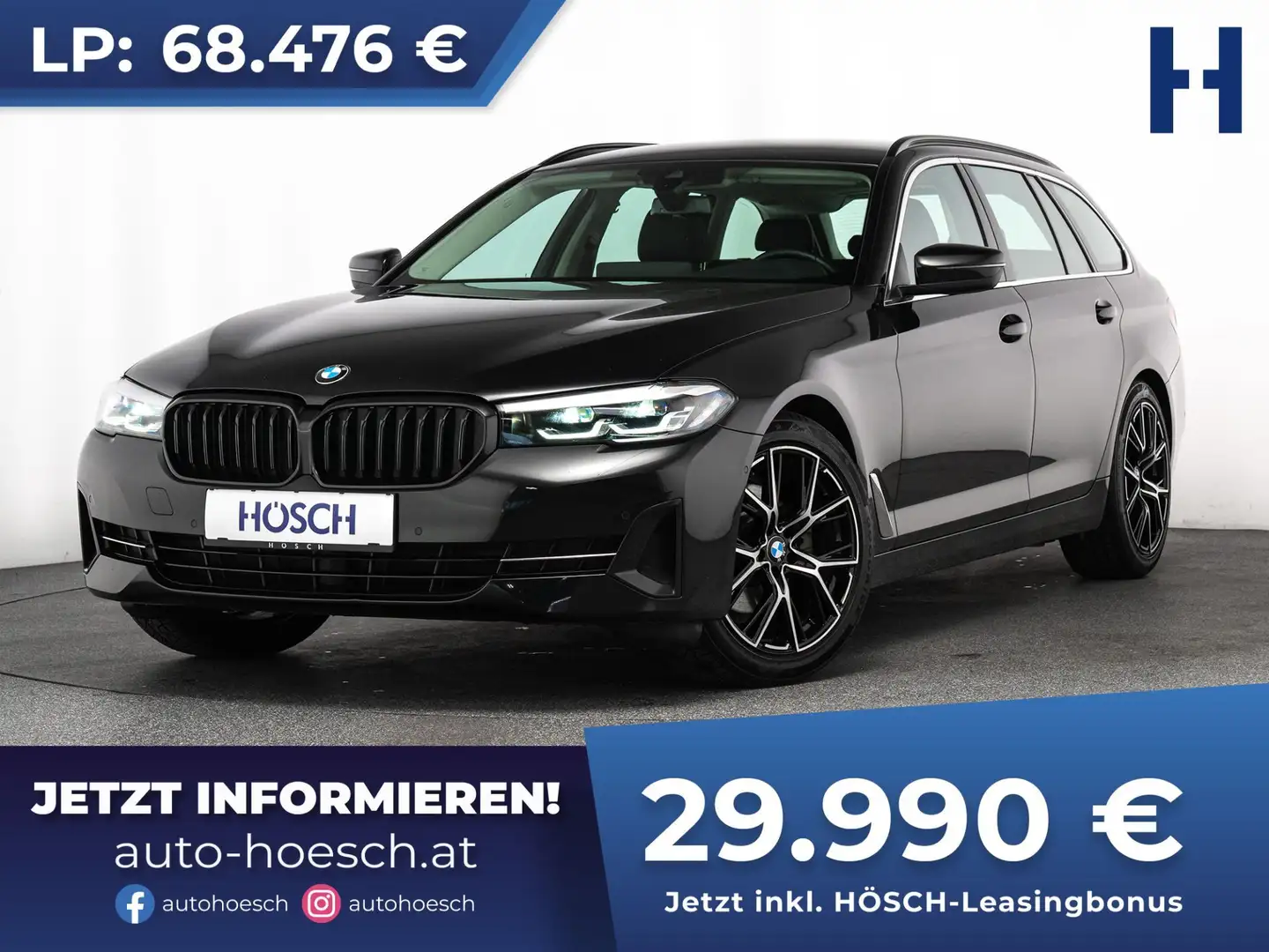 BMW 520 i Touring Aut. LEDER LIVE PROF TOP-SCHNÄPPCHEN Schwarz - 1