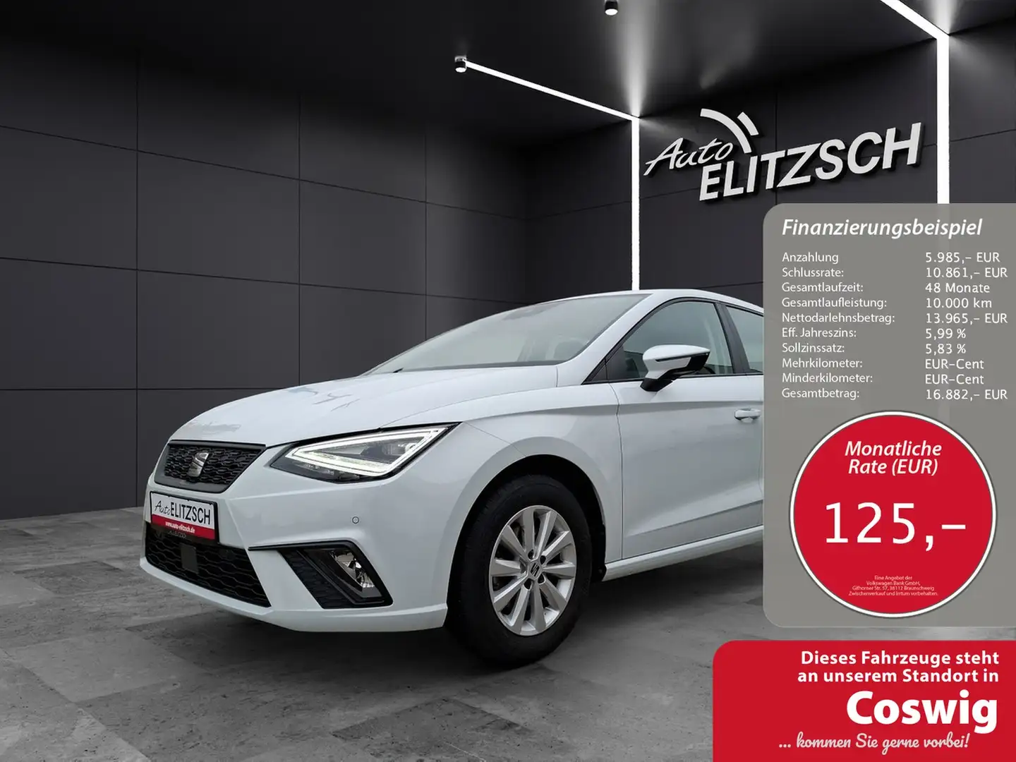 SEAT Ibiza TSI Style DSG LED Navi AID ACC RFK SH Weiß - 1