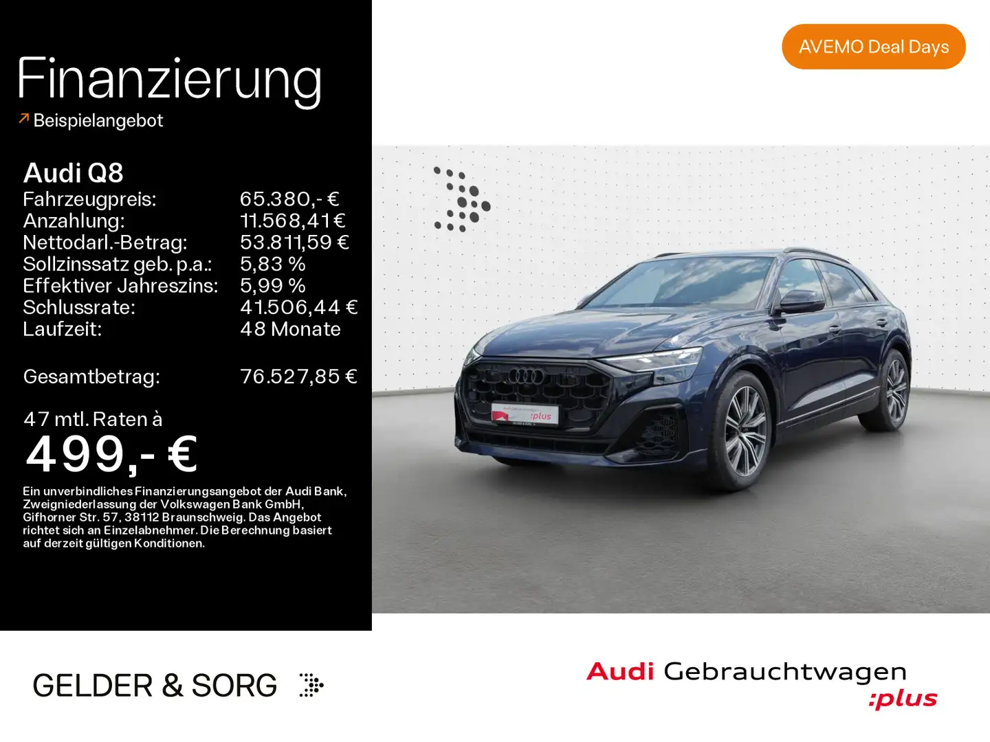 Audi Q8 55 TFSI quattro S line air*Tour*360°*Matrix* Blu/Azzurro - 1