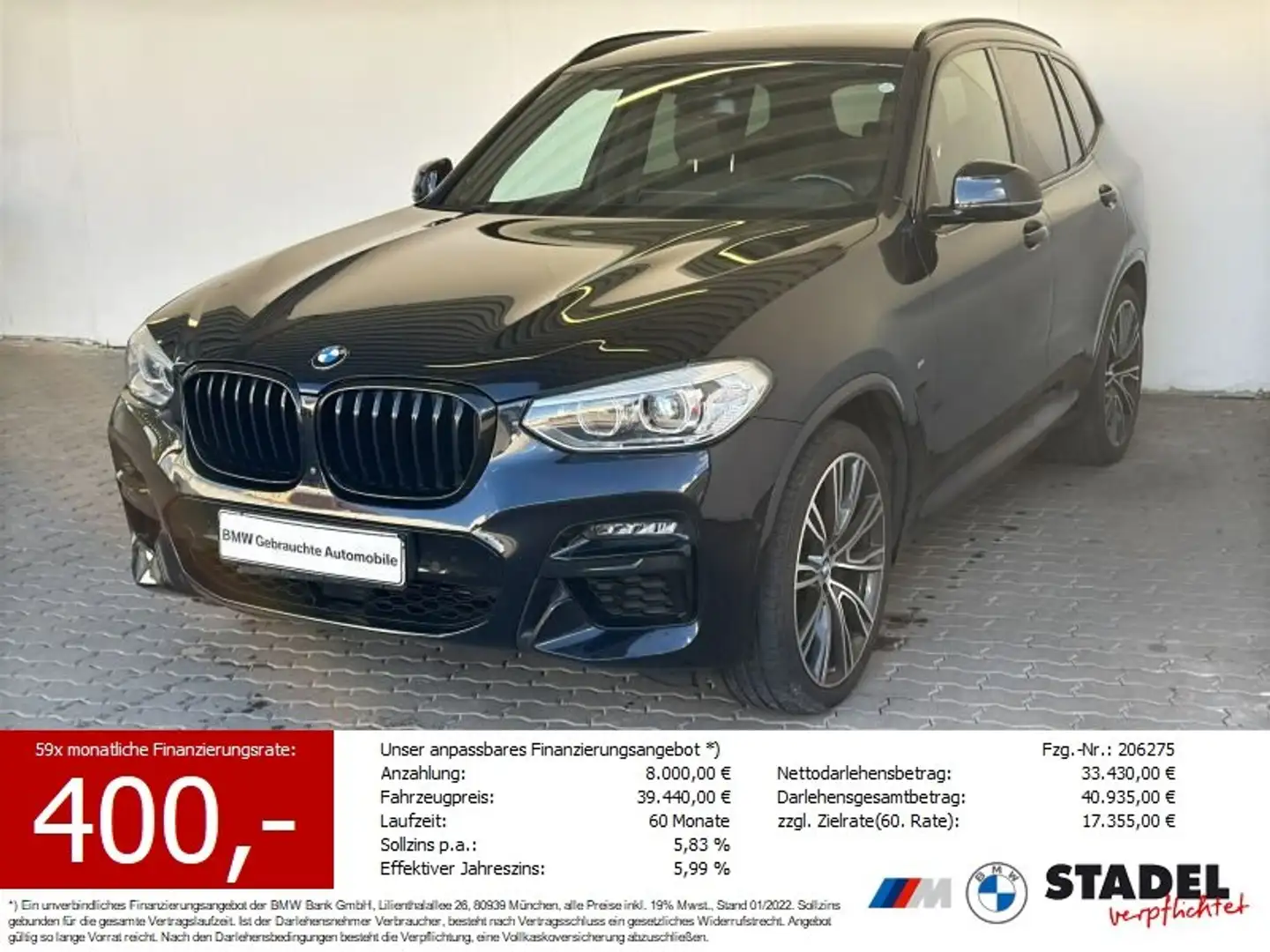 BMW X3 M 40d Navi.LED.Standhz.HuD.ACC.360°.HarmKardon Noir - 1