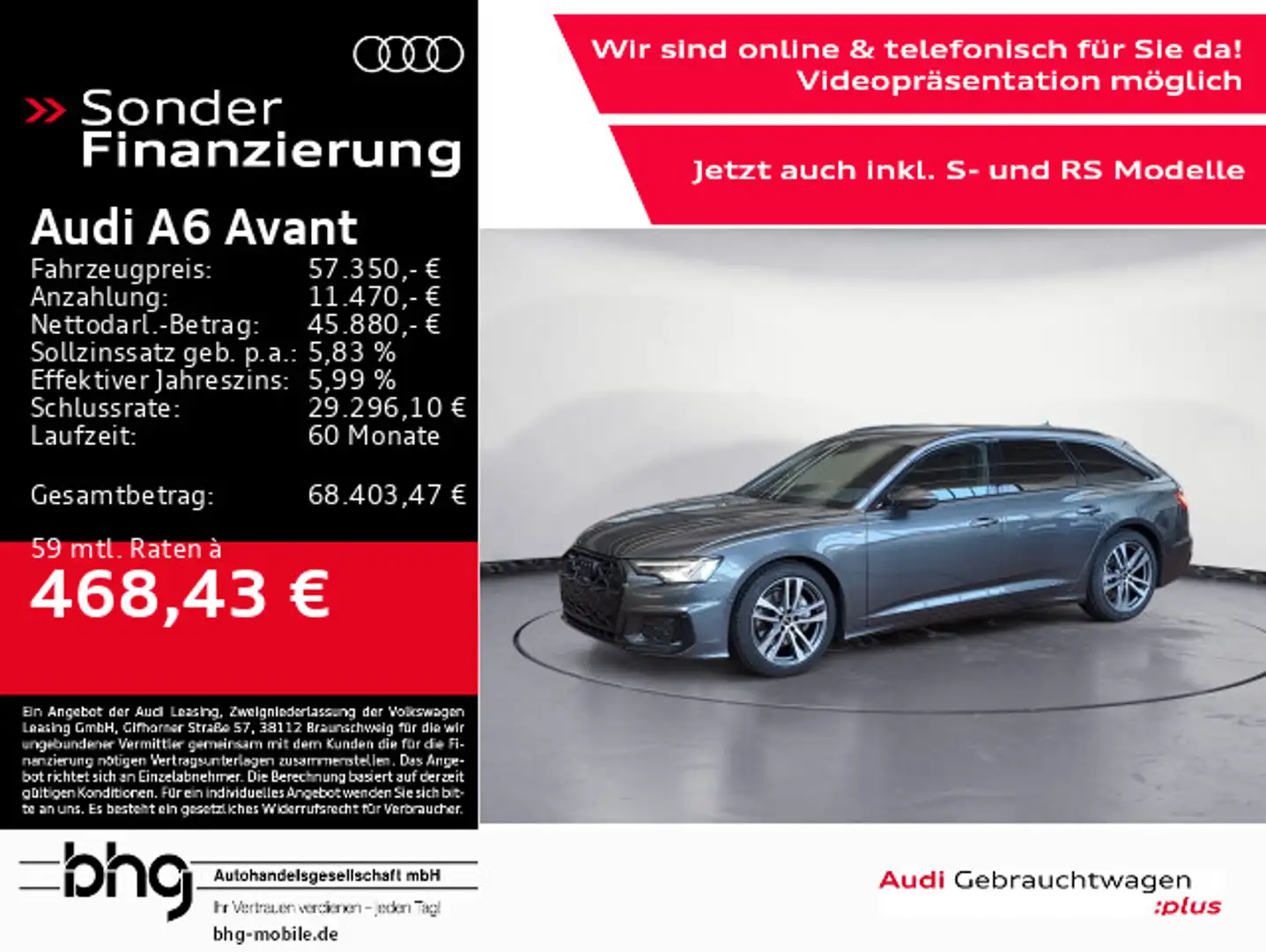 Audi A6 45 TDI quattro S-tronic S-Line AHK HUD Grau - 1