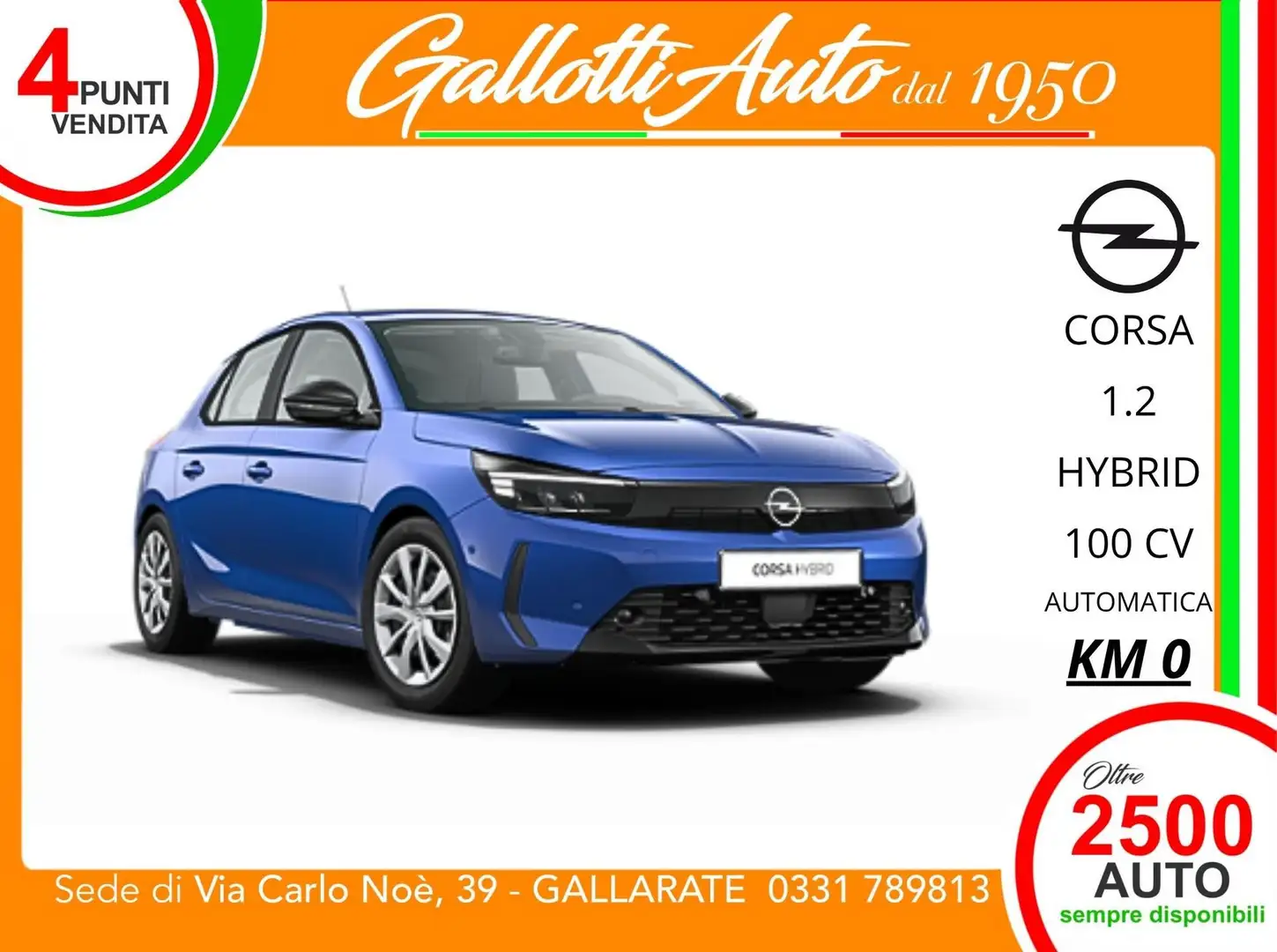 Opel Corsa Hybrid 100 CV AUTOMATICA Blauw - 1
