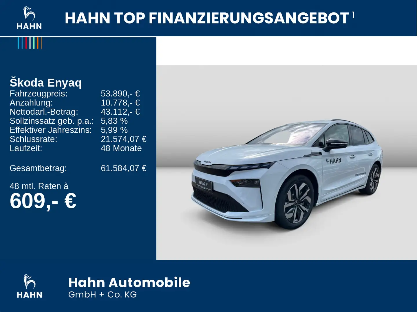 Skoda Enyaq 85 Sportline 286 PS Maxx Pano AHK DCC HUD Weiß - 2