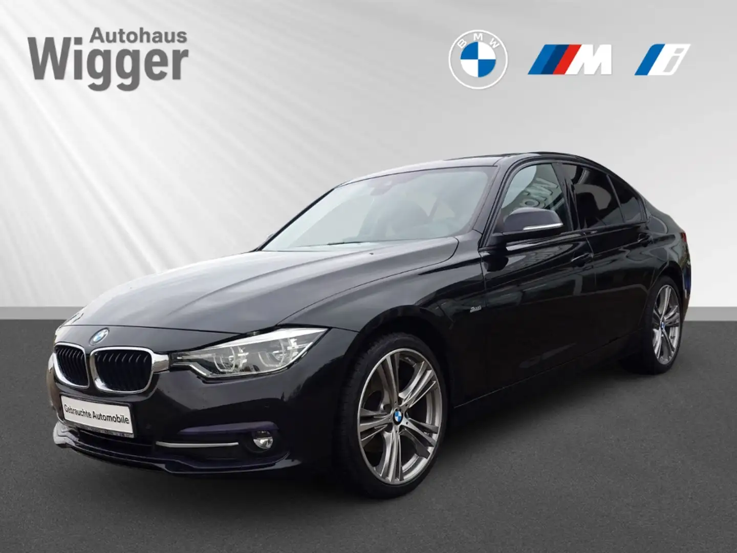 BMW 320 d SportLine LED NAVI HUD HiFi Leder Sportsitze Zwart - 1