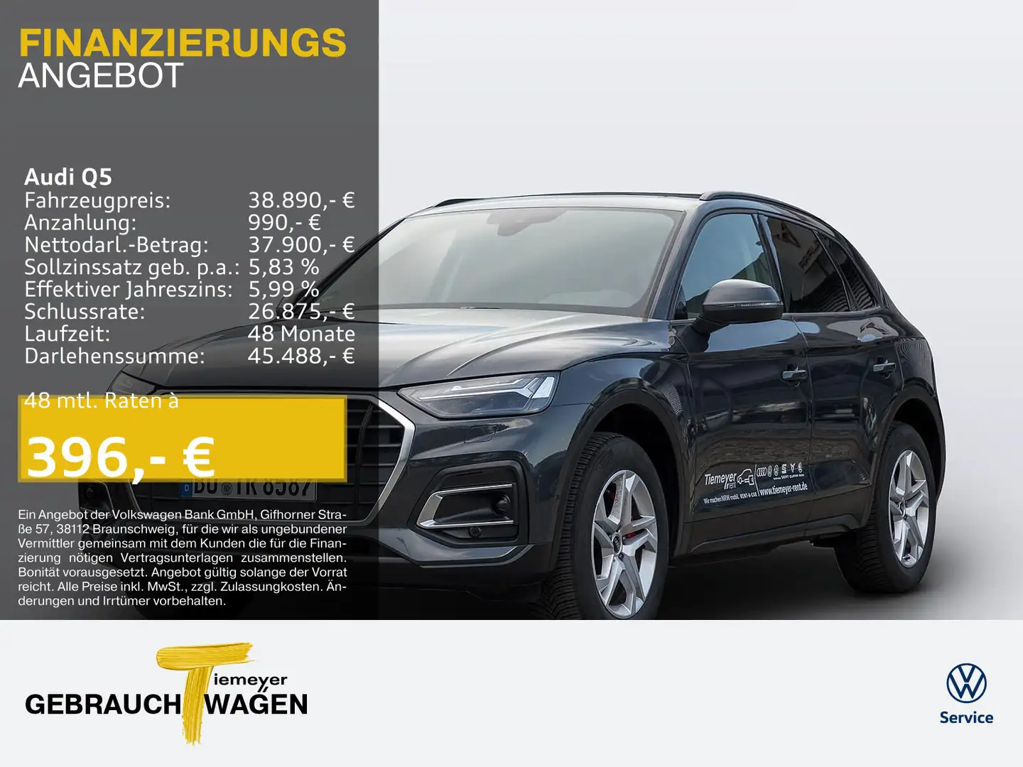 Audi Q5 45 TFSI Q ACC MATRIX eKLAPPE eSITZ VIRTUAL Grey - 1
