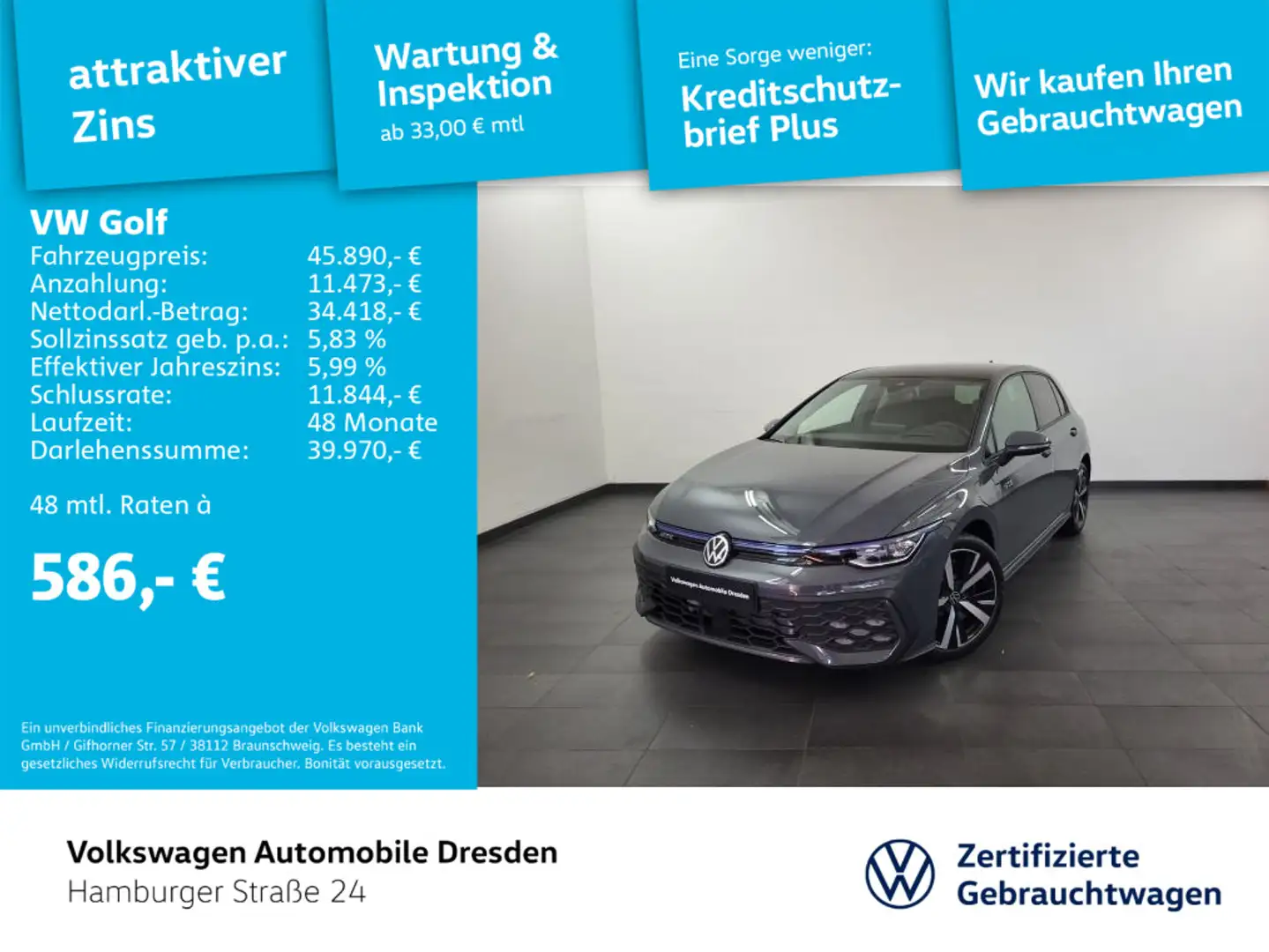 Volkswagen Golf GTE VIII GTE 1,5 eHybrid DSG *DCC AHZV IQ.LIGHT Grau - 1