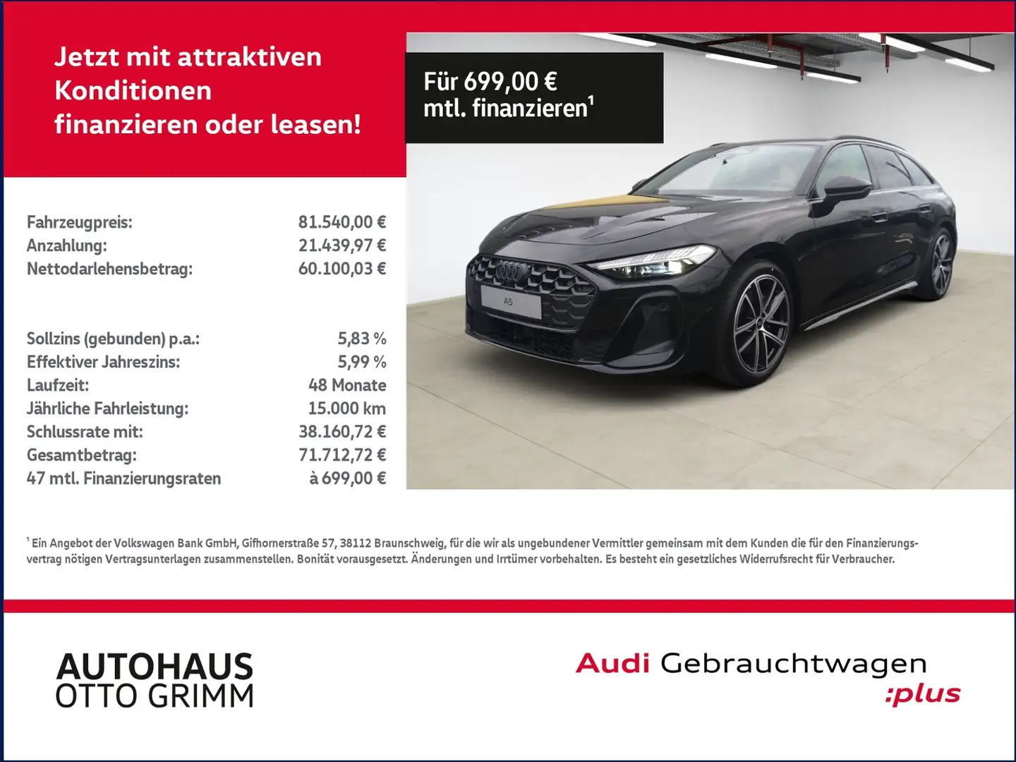 Audi A5 Avant 2,0 TDI quattro KLIMA LED NAVI ALU Schwarz - 1