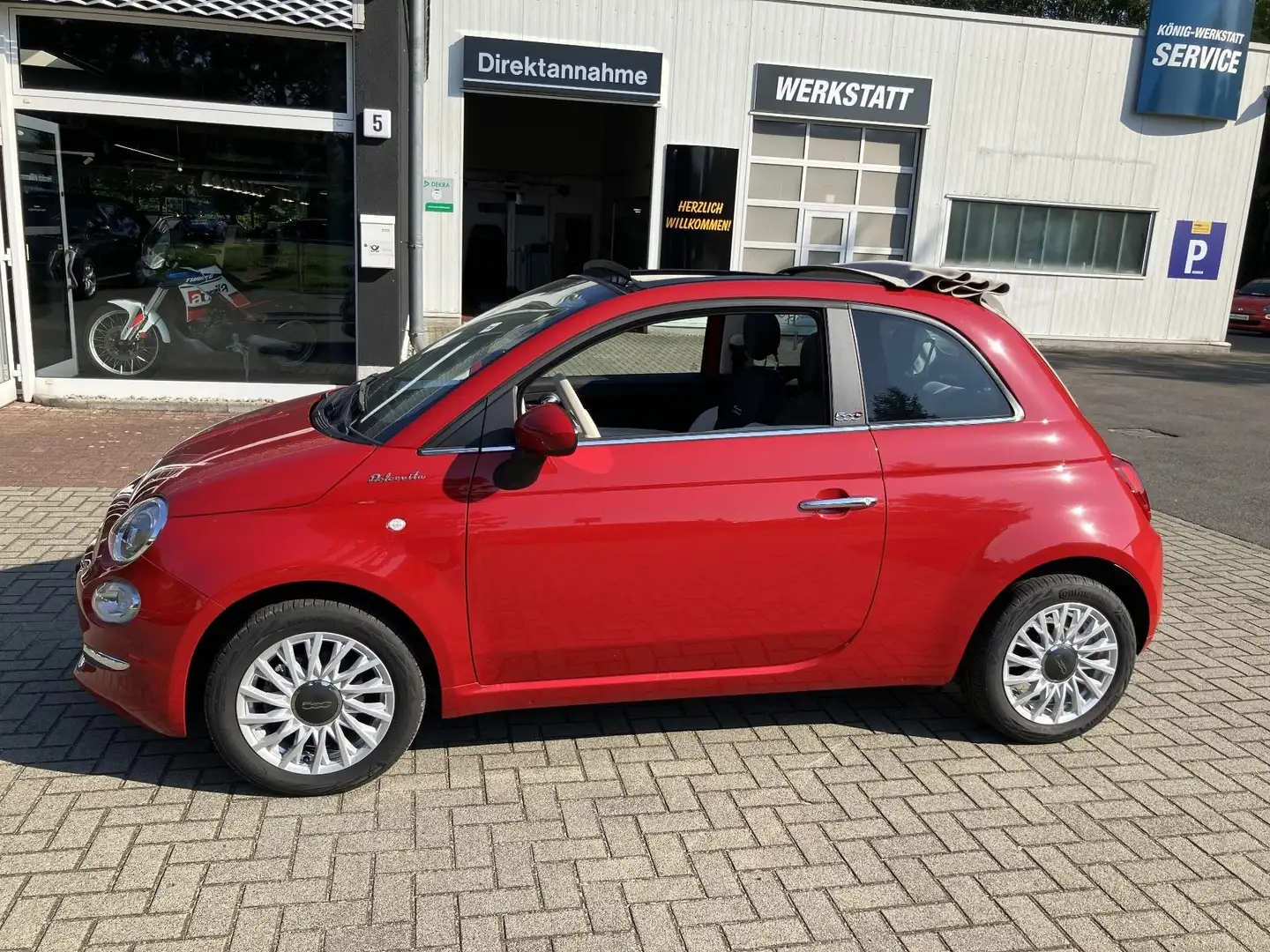 Fiat 500C 1.0 Cabrio DolceVita Klima*Carplay*Tempomat Rot - 2