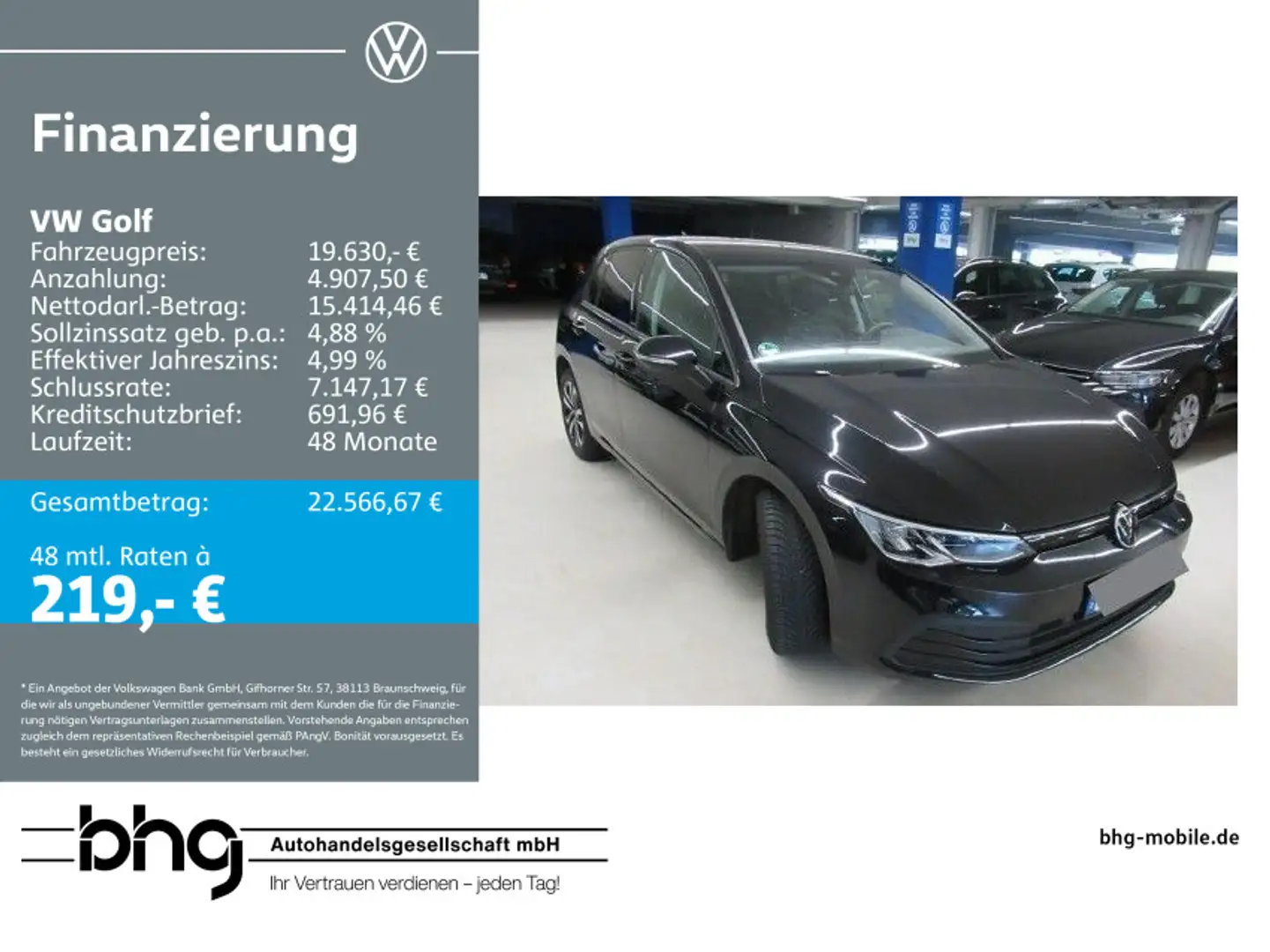 Volkswagen Golf 1.5 TSI UNITED #ACC #NAVI #LED #LANE-SSIST Schwarz - 1