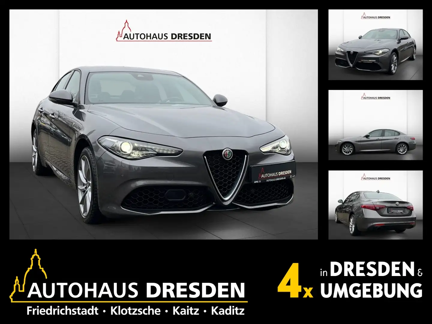 Alfa Romeo Giulia 2.0Turbo 16V ALLRAD LED / NAVI / W-PAKET Szary - 1