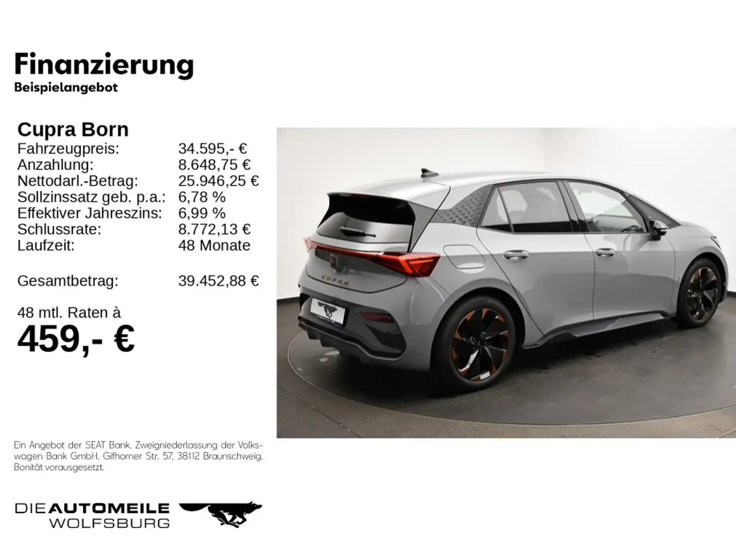 CUPRA Born Edition Dynamic LED,Rear View,Navi Grau - 2
