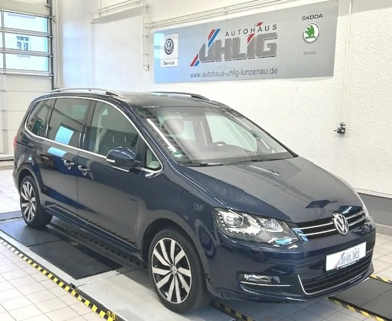 Volkswagen Sharan 2.0TDI Highl. Kindersitze AHK BiXenon ACC el.HK Bleu - 1