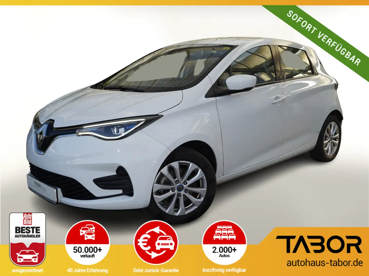 Renault ZOE ZE50 R110 Miet-Bat. FullLED Temp LM16Z BT Weiß - 1