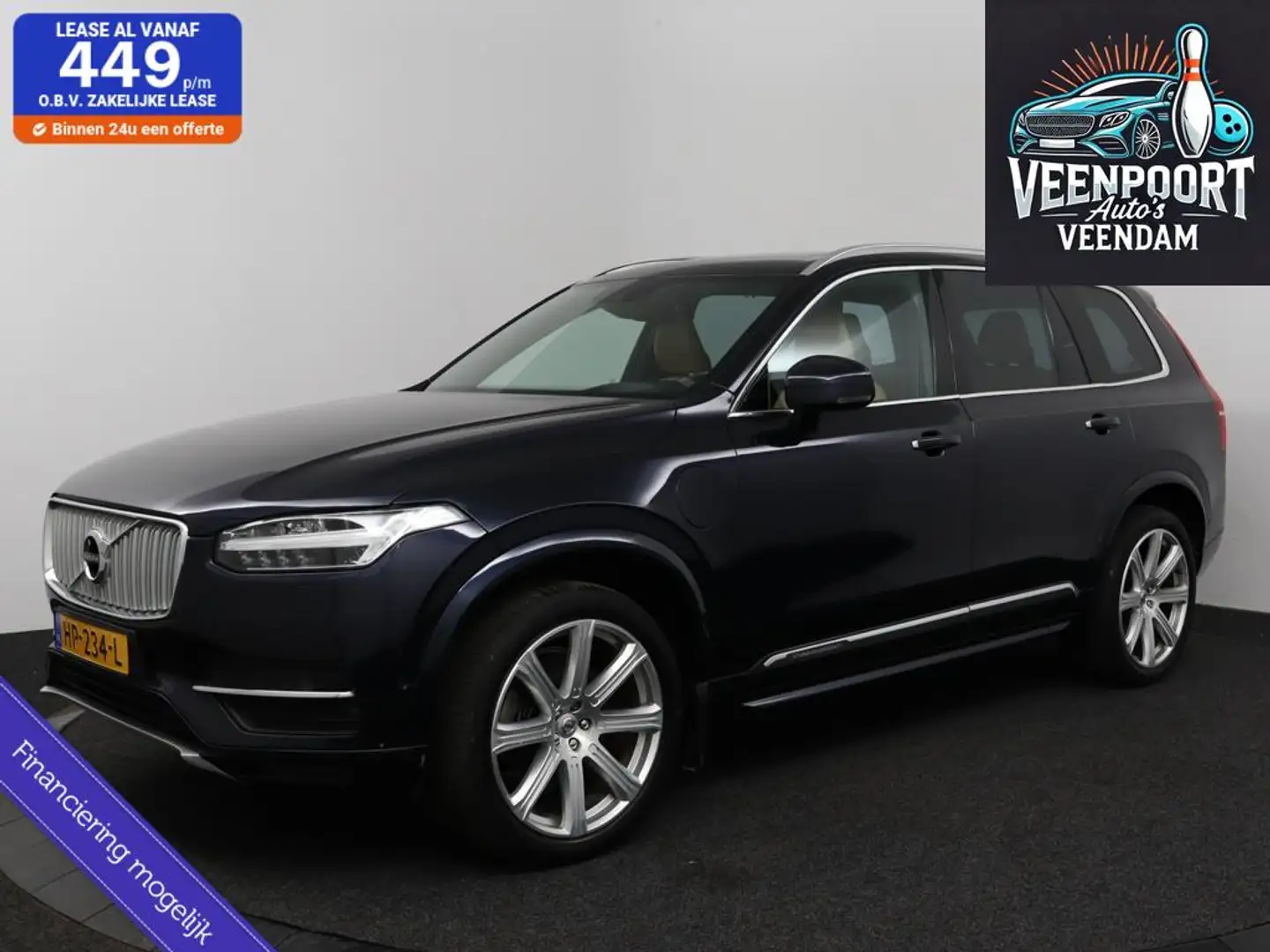 Volvo XC90 2.0 T8 Twin LEER PANO AIRCO 7-PERS DEALERONDERH Blauw - 1