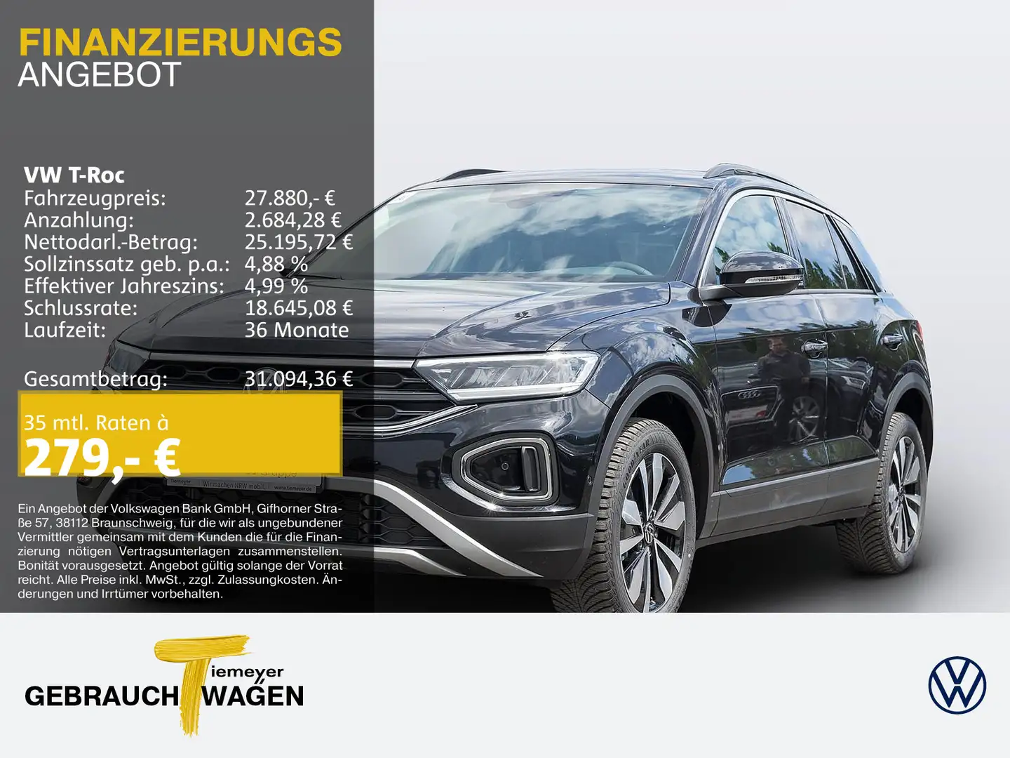 Volkswagen T-Roc 1.5 TSI MOVE Life GanzJR NAVI LM17 RFK DAB Schwarz - 1