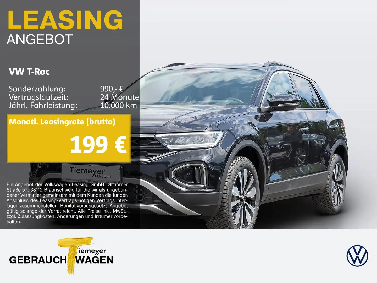 Volkswagen T-Roc 1.5 TSI MOVE Life GanzJR NAVI LM17 RFK DAB Schwarz - 1