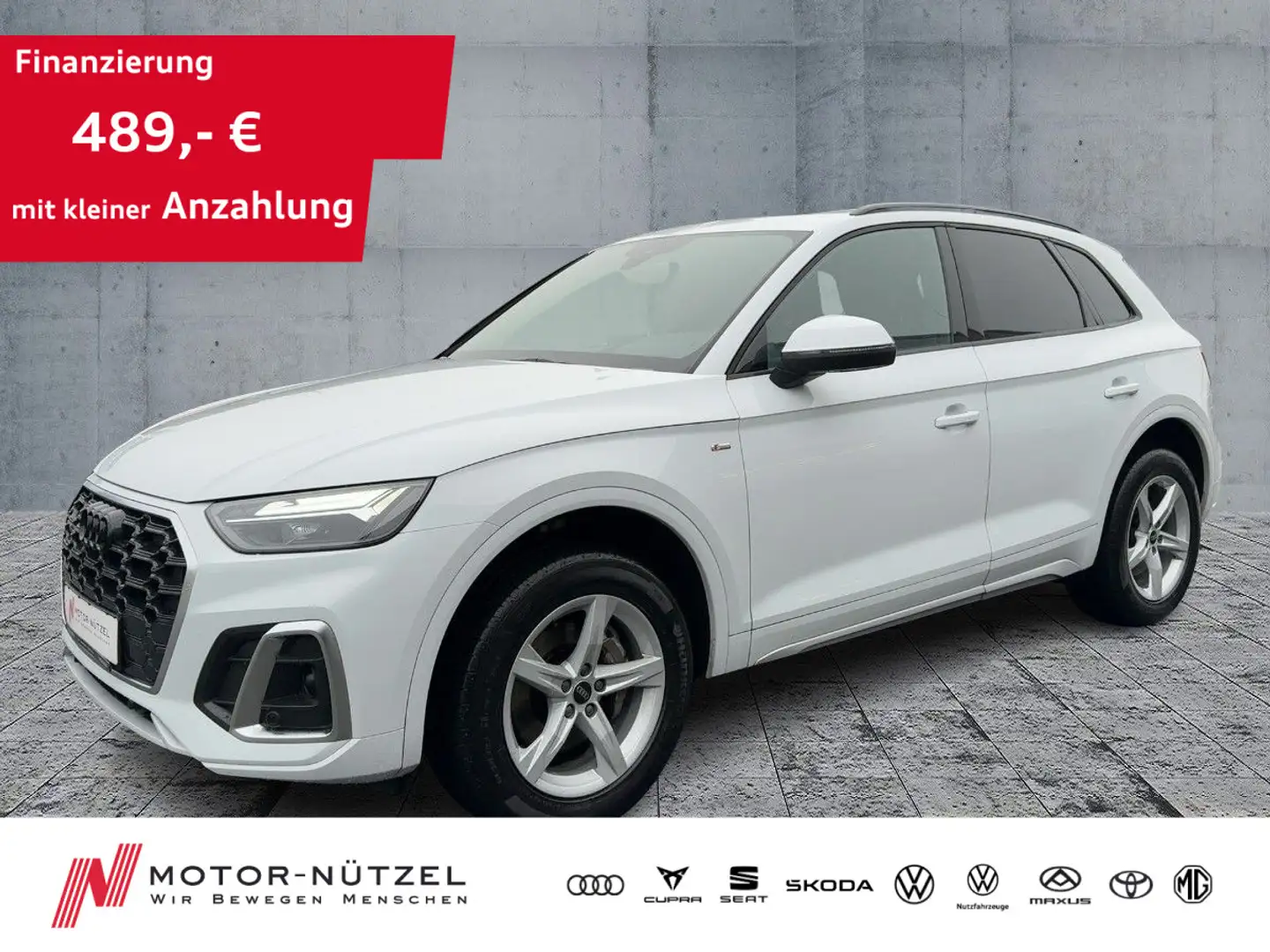 Audi Q5 40 TDI QU 2xS-LINE LED+NAV+ACC+RFK+PANO+AHK Weiß - 1