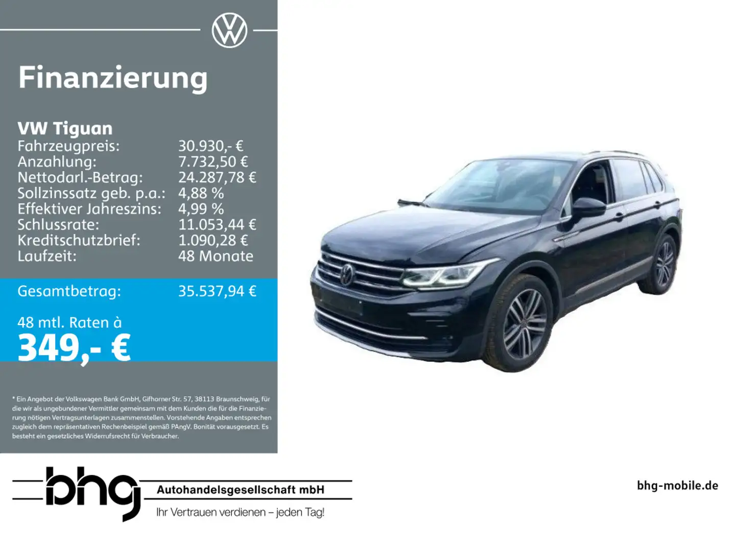 Volkswagen Tiguan 2.0 TDI SCR DSG Elegance MatrixLED Travel Schwarz - 1