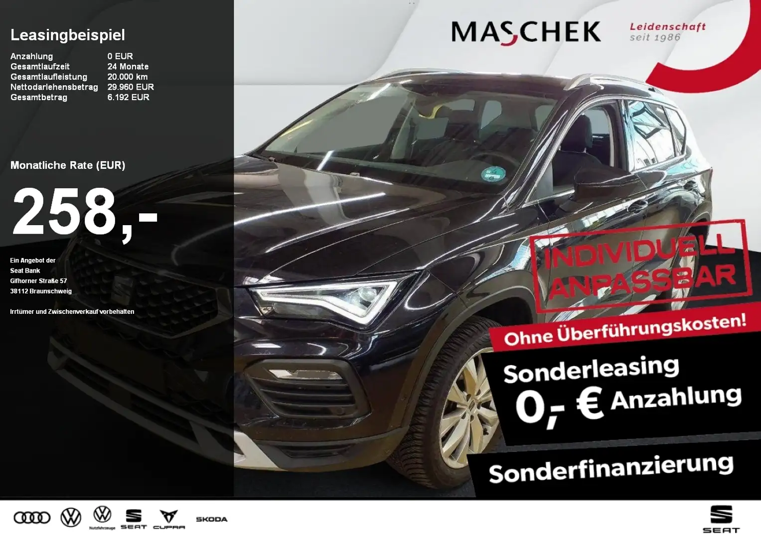 SEAT Ateca X-Perience 1.5 TSI DSG AHK RearView Navi Sitzh. AC Schwarz - 1